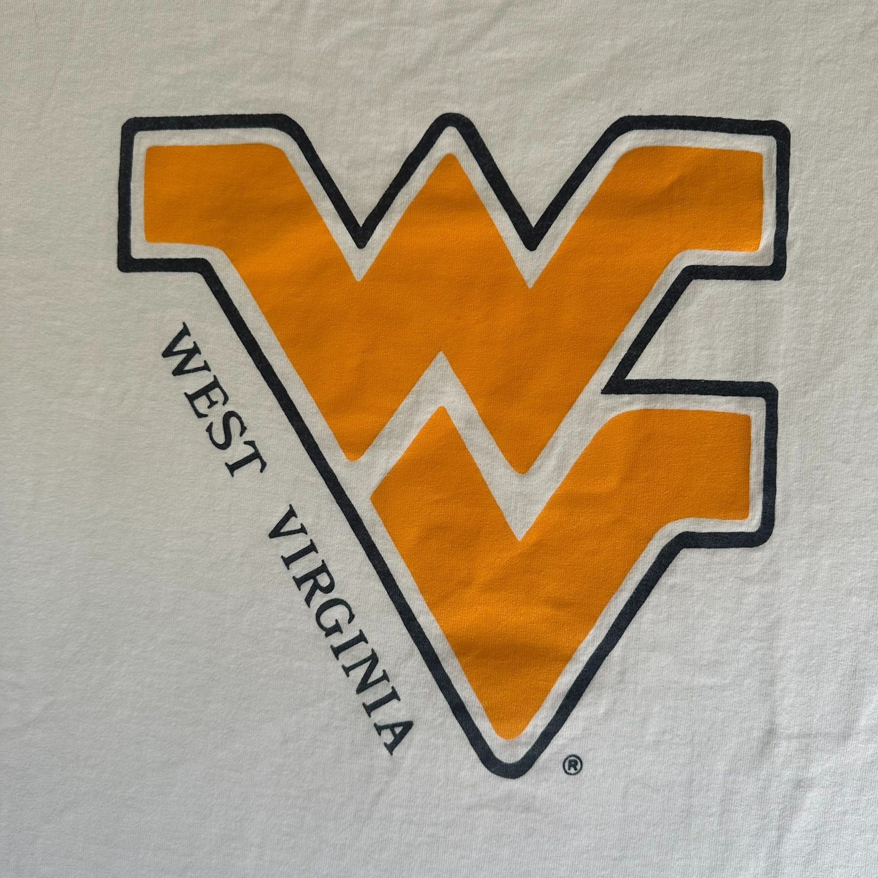 NCAA Vintage 90s WVU West Virginia Mountaineers T-Shirt Single St Size US XL / EU 56 / 4 - 2 Thumbnail