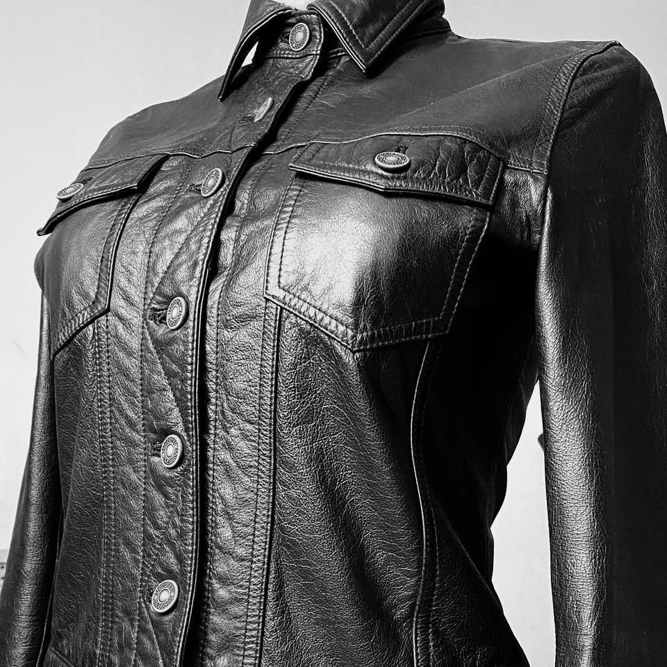 Vintage Vintage leather distressed biker Avant Garde jacket 90s Size S / US 4 / IT 40 - 2 Thumbnail