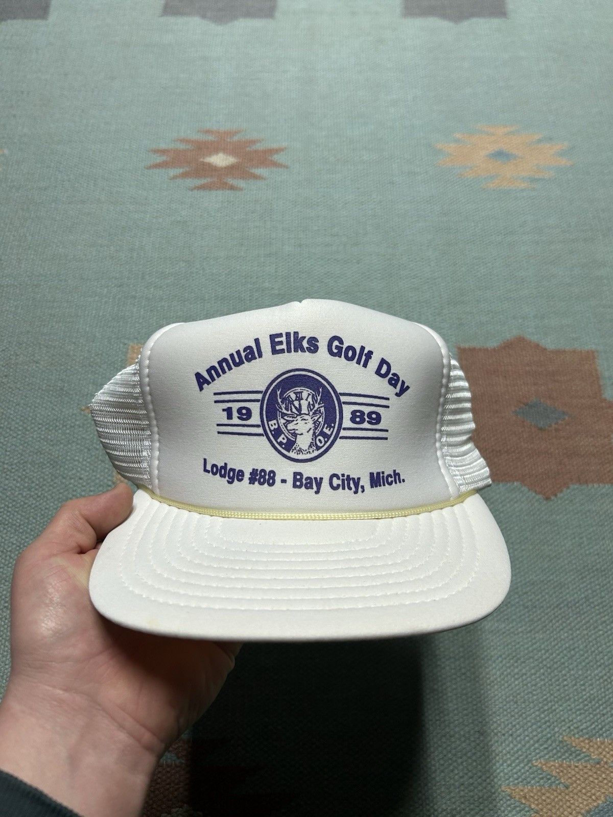 Vintage trucker hat annual elks golf day bay city Michigan elk lodge Size ONE SIZE - 2 Thumbnail