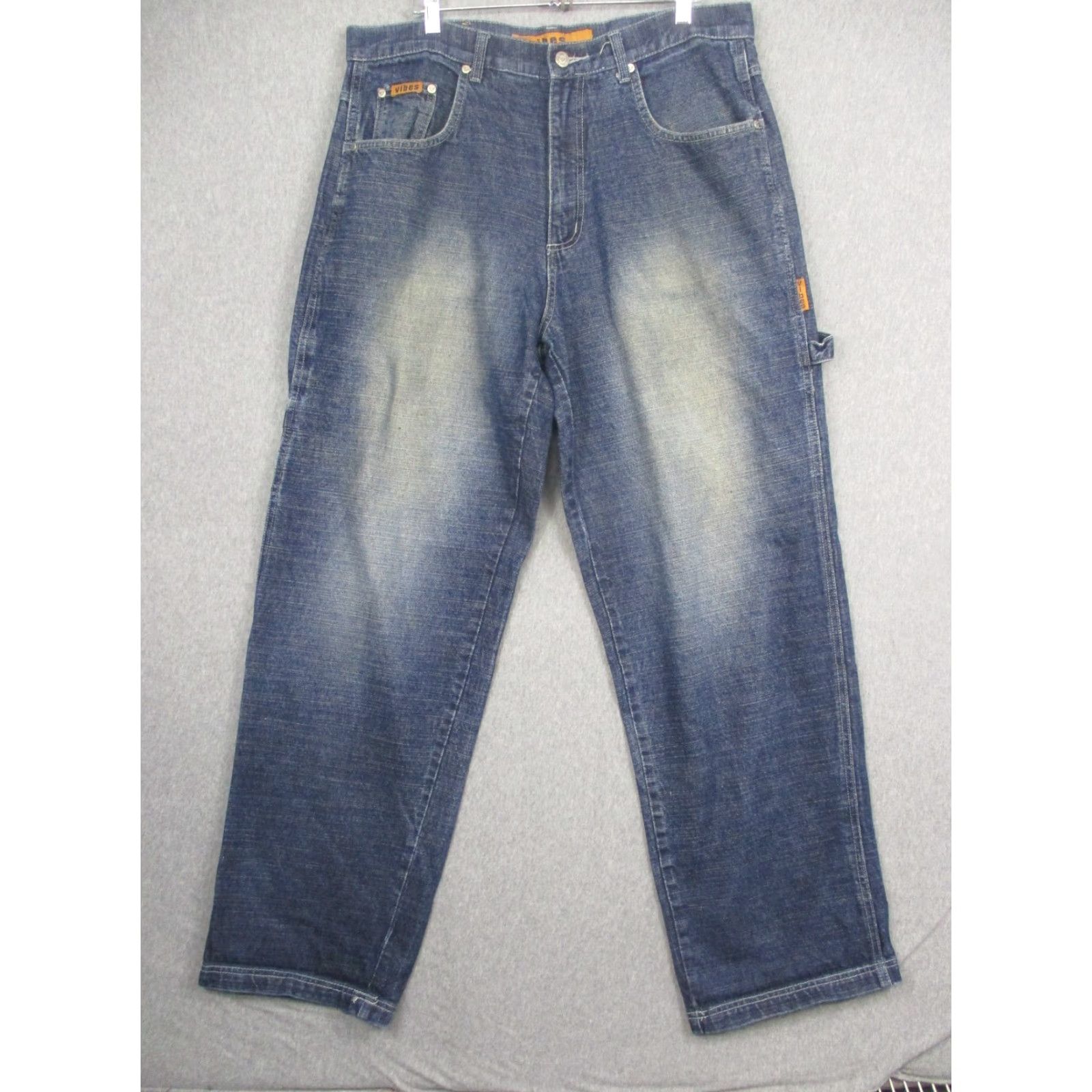VIBE Vibes Jeans Mens 36x34 Blue Relaxed Fit Carpenter Straight Leg Denim Workwear Size US 36 / EU 52 - 2 Thumbnail