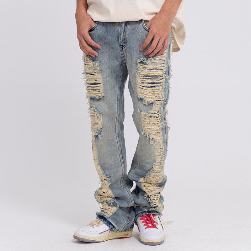 image of Us 30' Vintage Ripped Blue Jeans Unisex in Old Blue, Men's