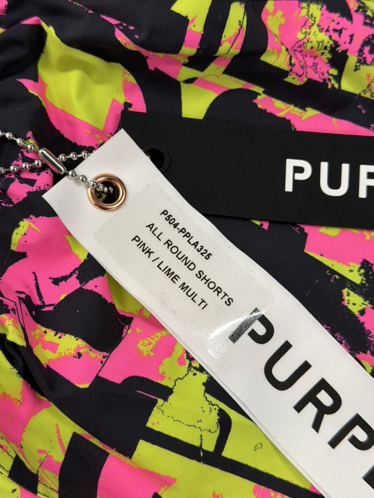 Purple Brand Purple Brand All Round Shorts – Pink Lime Multi Size US 32 / EU 48 - 2 Thumbnail