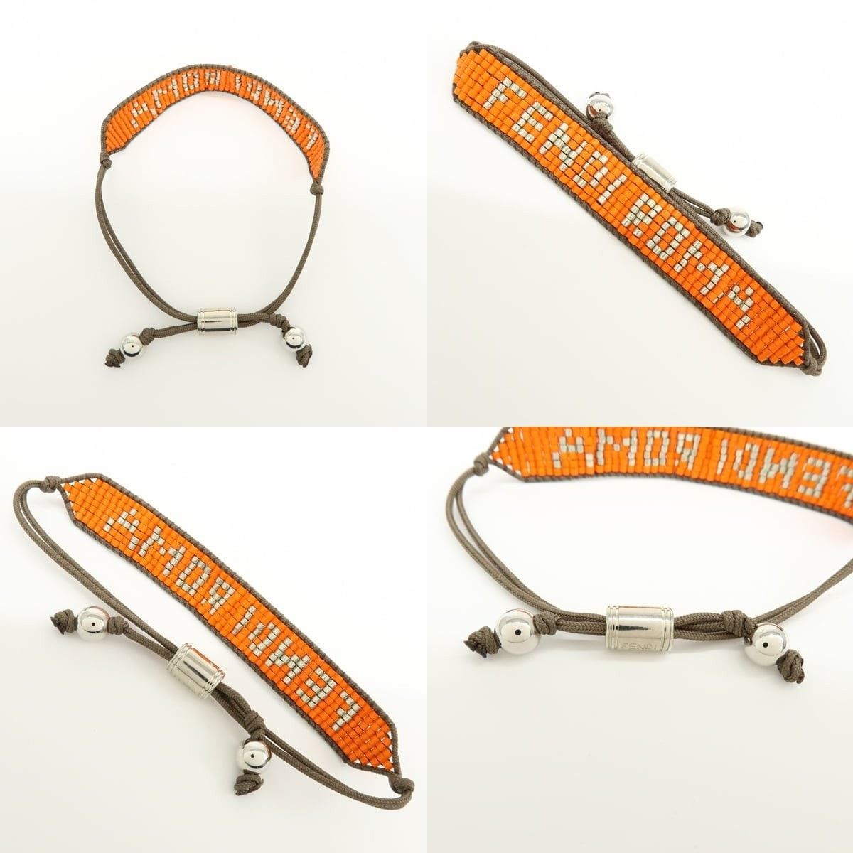 Fendi Fendi Code Beads Nylon Bracelet Orange Size ONE SIZE - 3 Thumbnail