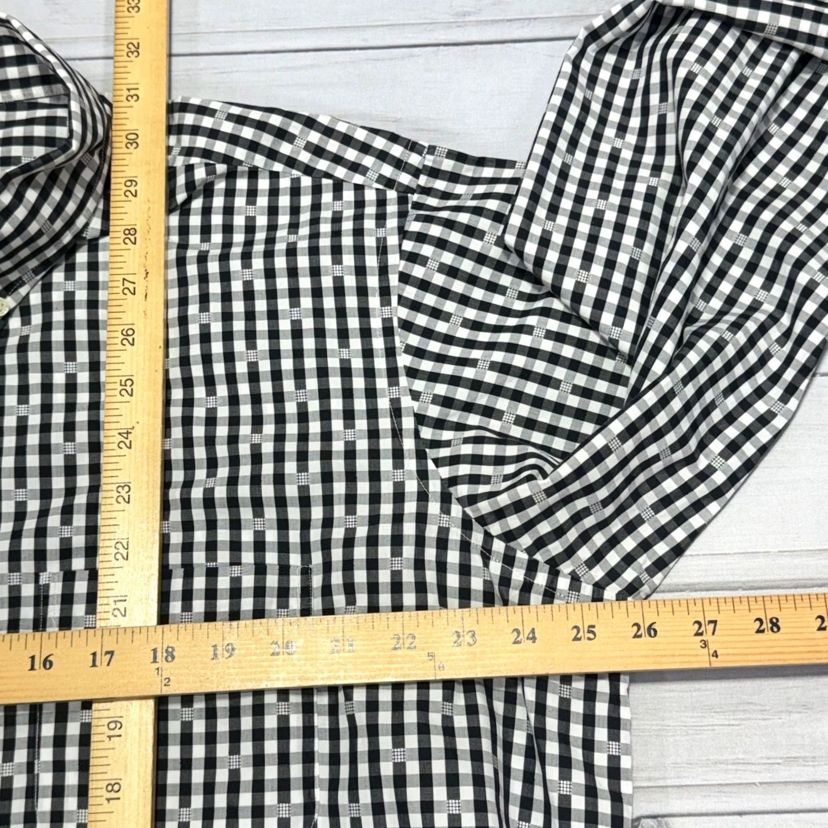 Vintage Maus & Hoffman Shirt Mens XL Black White Check Egyptian 2 Ply Cotton Button Up Size US XL / EU 56 / 4 - 5 Thumbnail