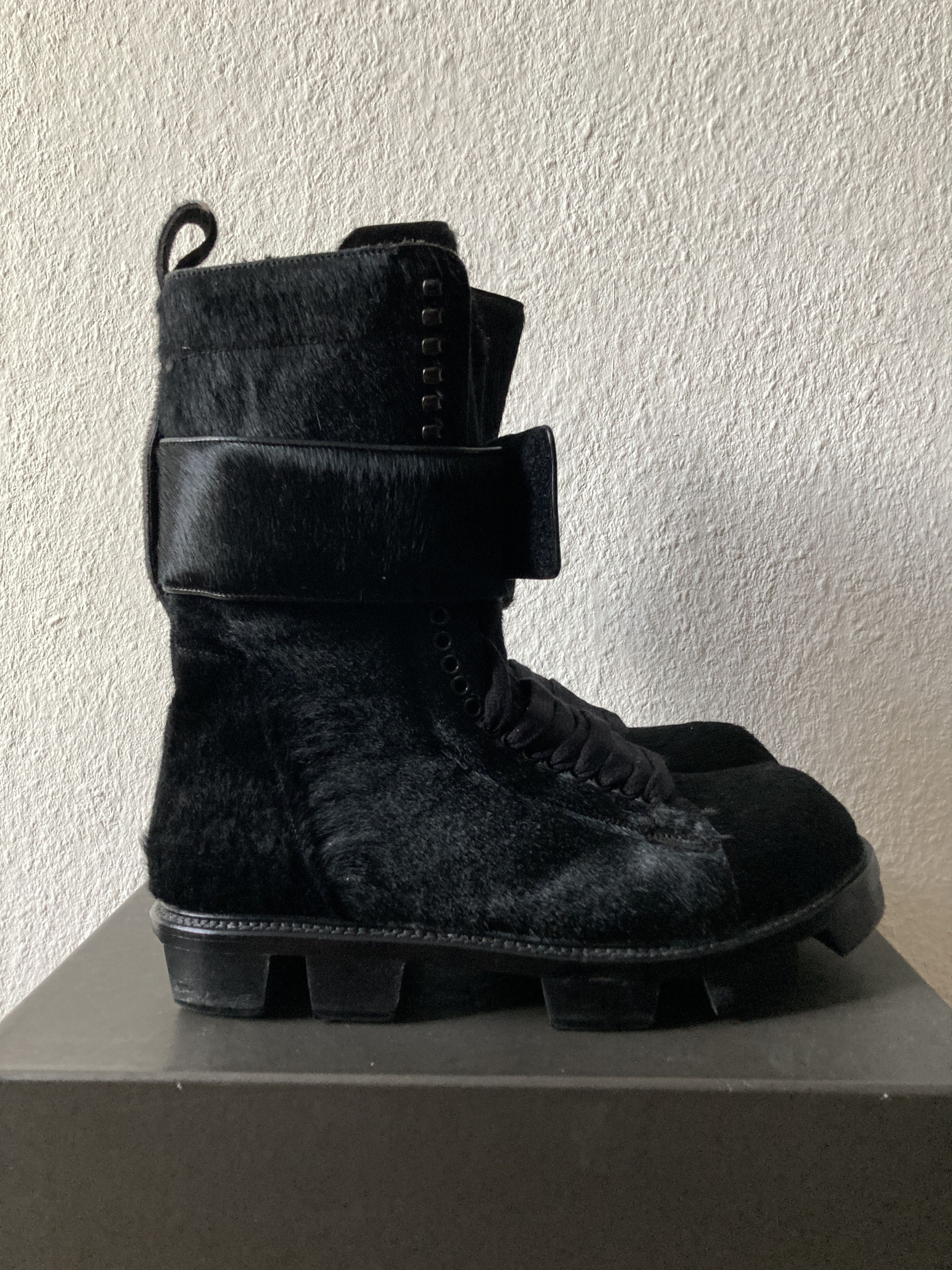 Rick Owens F/W 13 "PLINTH" Runway Pony Hair Hiker Megatooth Boots IT45 Size US 12 / EU 45 - 3 Thumbnail