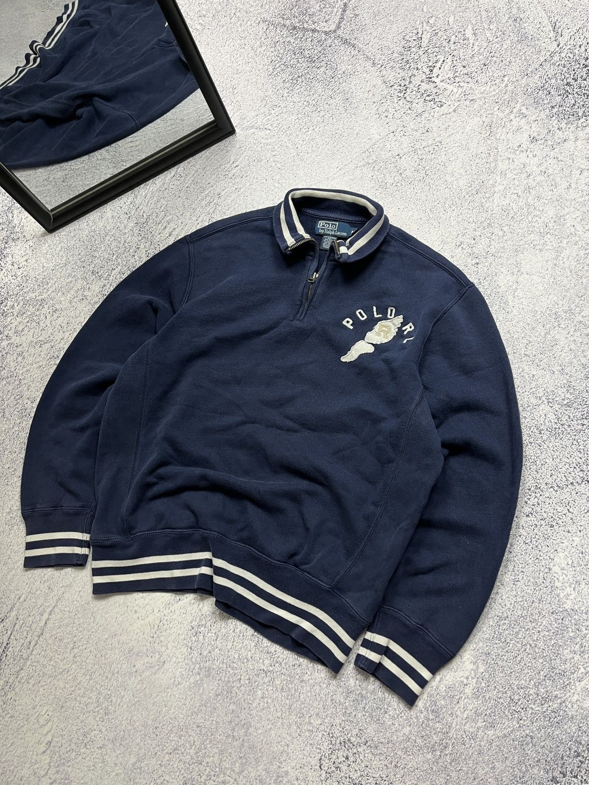 Polo Ralph Lauren 💥 Vintage Polo Ralph Lauren Pwing Stadium Sweater Halfzip Size US M / EU 48-50 / 2 - 4 Thumbnail