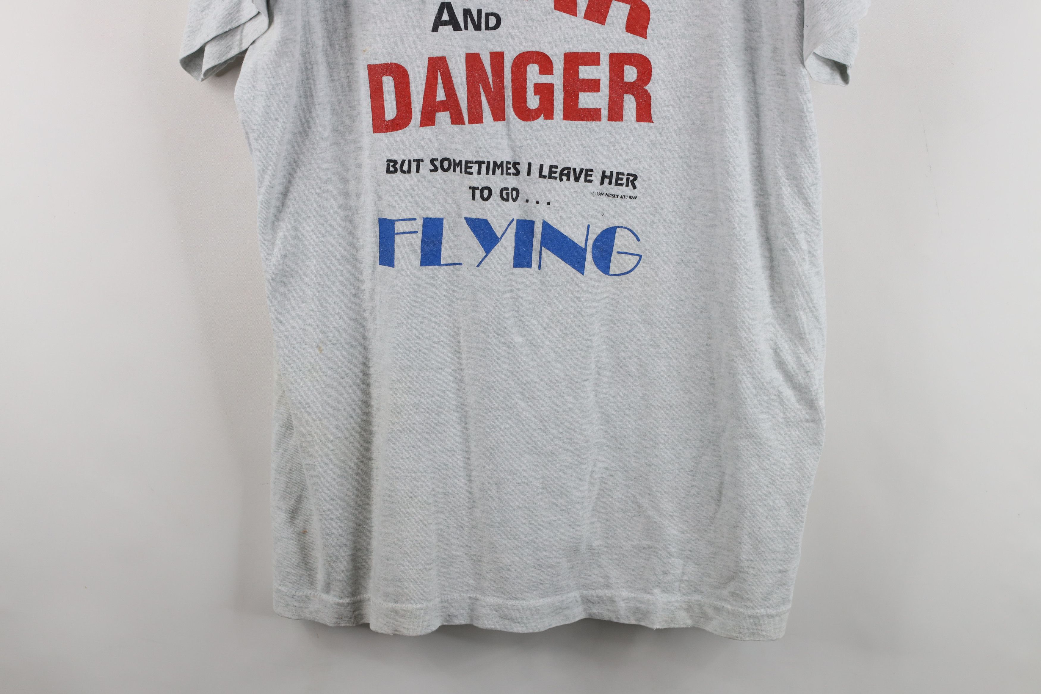 Vintage Vintage 90s Pilot Flying Short Sleeve T-Shirt Gray USA Size US XL / EU 56 / 4 - 3 Thumbnail