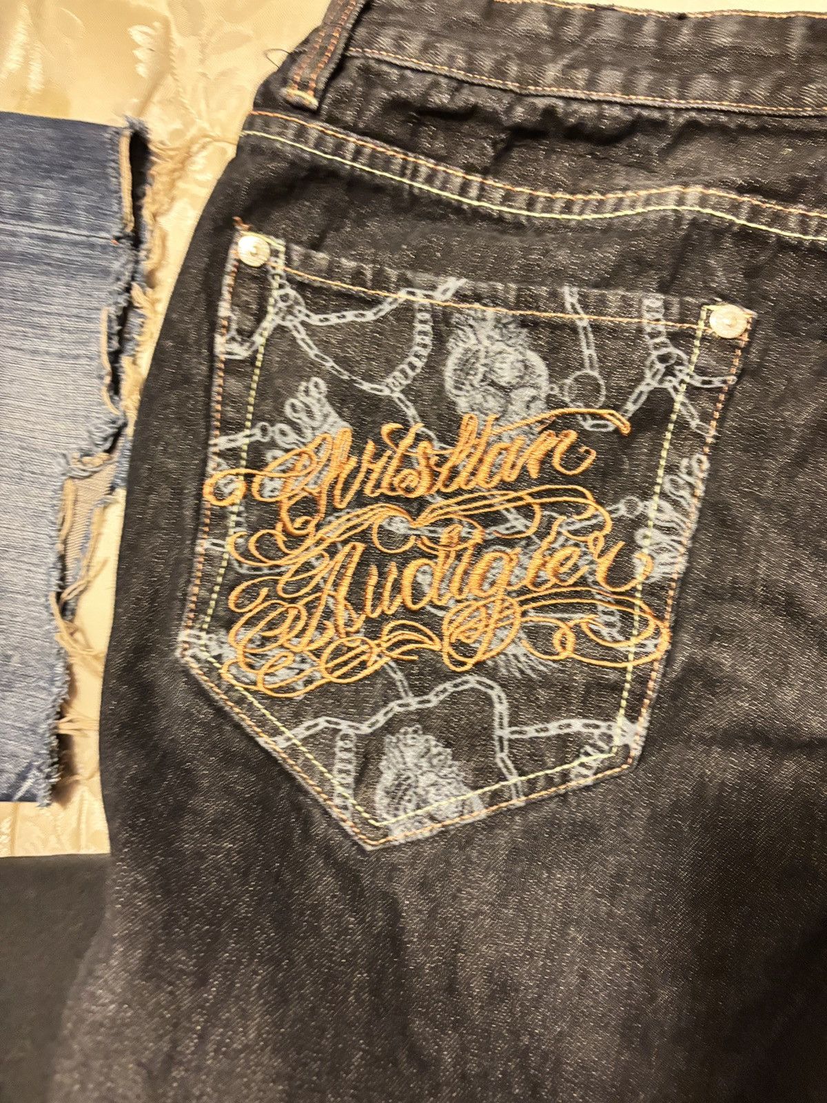 Christian Audigier × Ed Hardy × Vintage Flying serpent denim Size US 42 / EU 58 - 2 Thumbnail