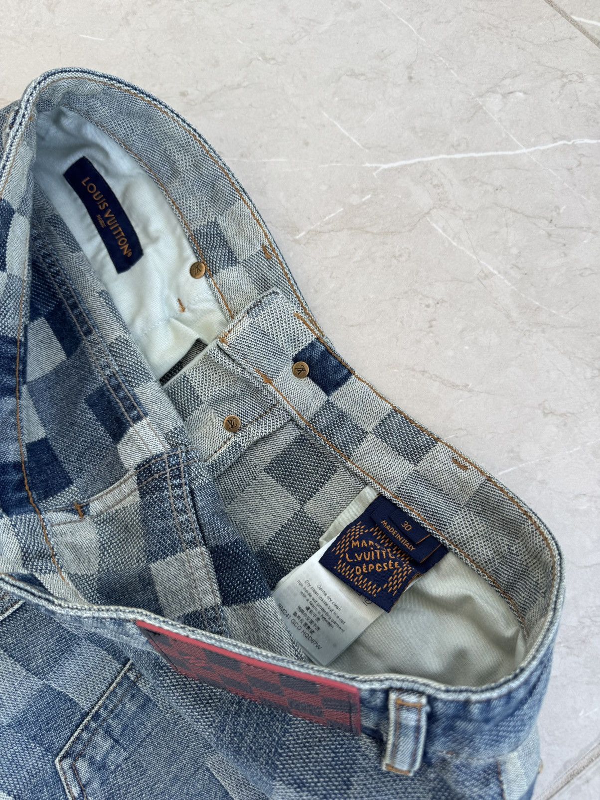 Louis Vuitton BLUE LV DAMOFLAGE SKATER JEANS Size US 30 / EU 46 - 7 Thumbnail