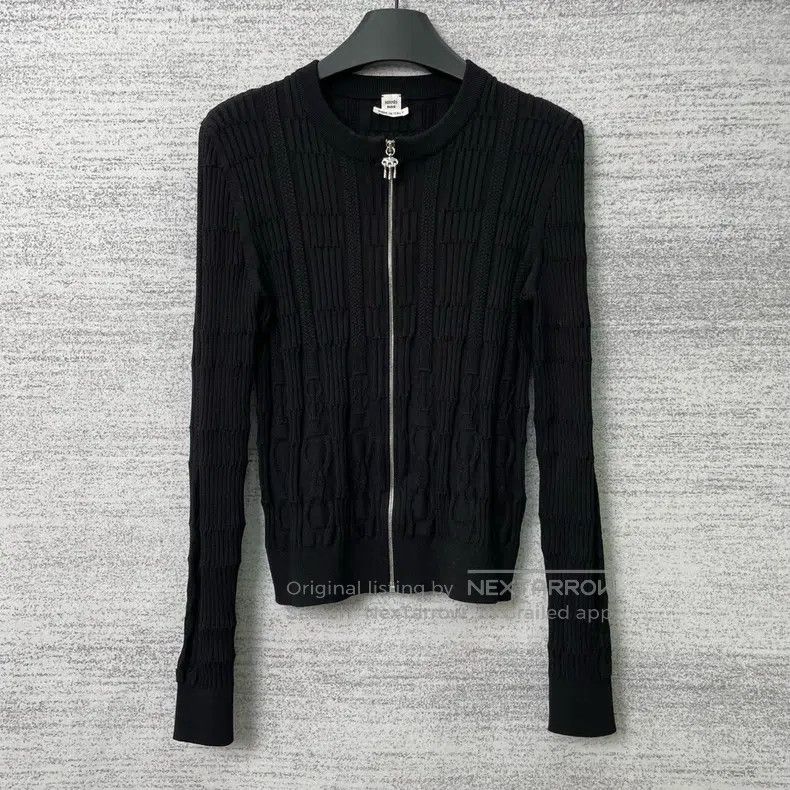 Hermes Hermes Embroidered Knit Zipper Cardigan Size S / US 4 / IT 40 - 1 Thumbnail