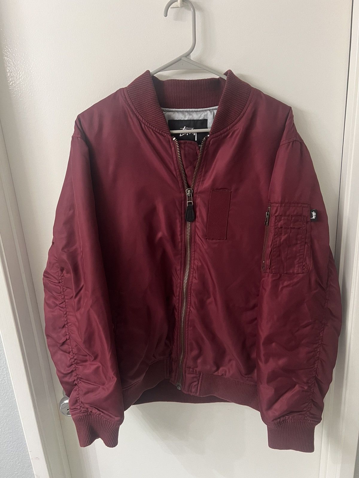 Stussy maroon bomber jacket vintage