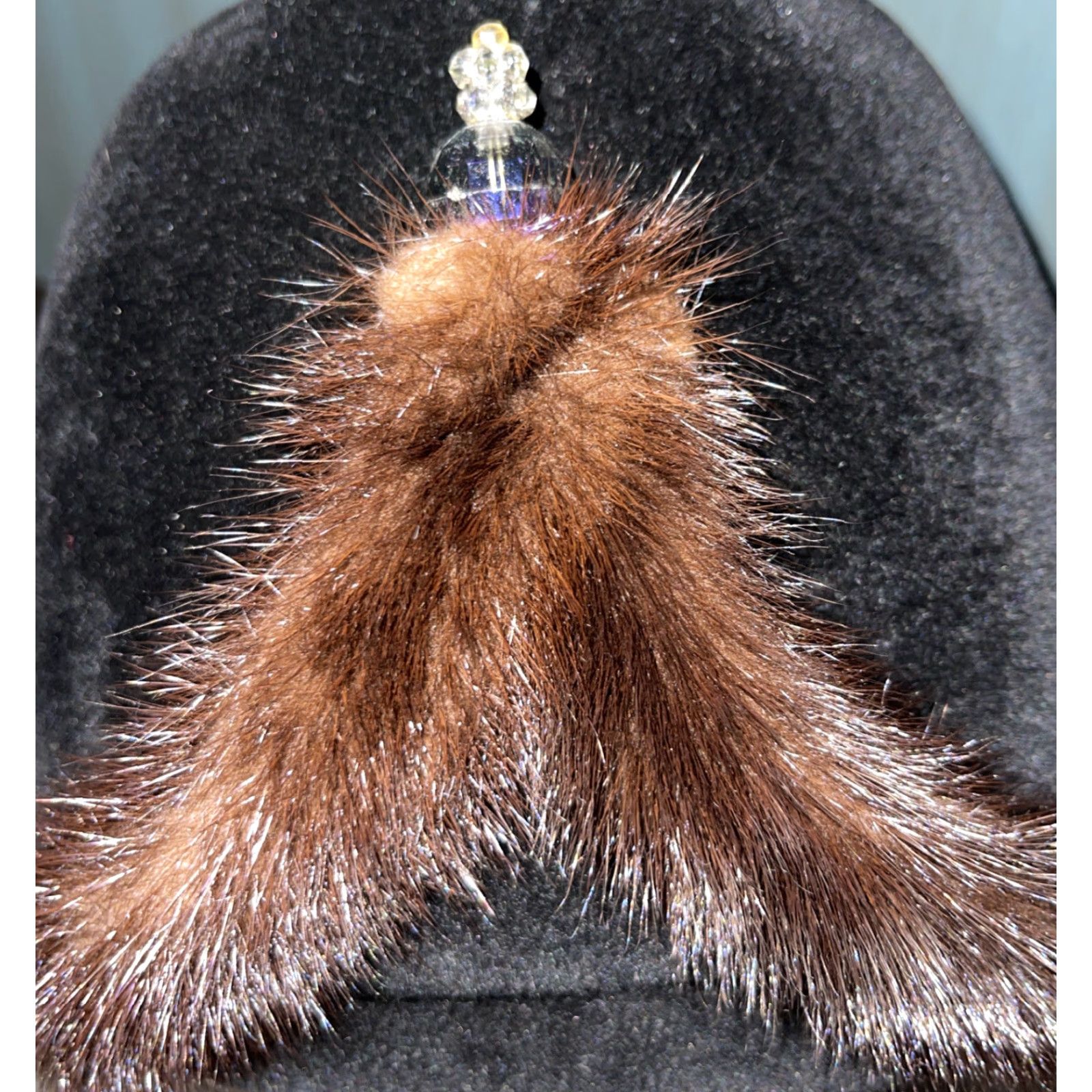 Velour VINTAGE Roberta Bernays Italy Women’s Riviera Velour Pillbox Hat Black Mink Velour Hat Art Deco 1930s Formal Women’s Black Mink MenUnknown Size ONE SIZE - 6 Thumbnail