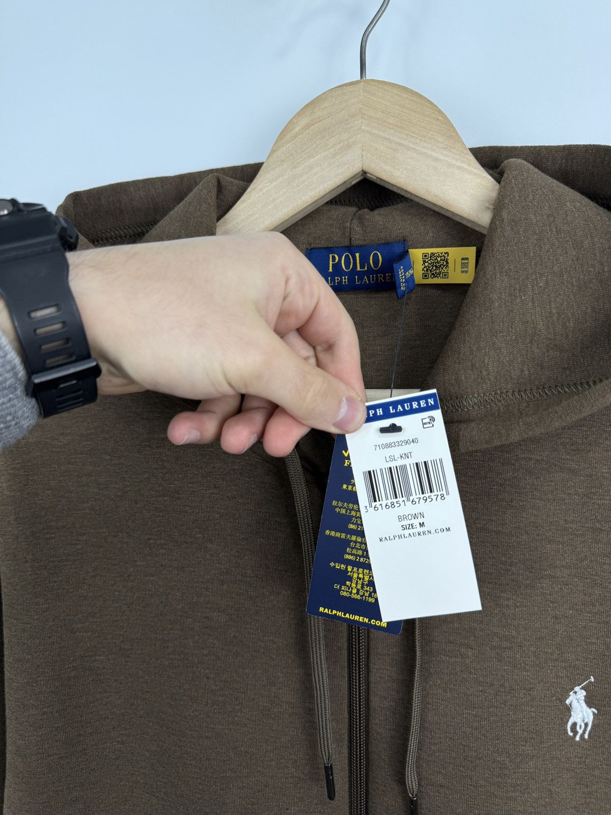 Polo Ralph Lauren 🇺🇸 NWT❗️Polo Ralph Lauren Double Knit Full Zip Hoodie Brown Size US M / EU 48-50 / 2 - 12 Thumbnail