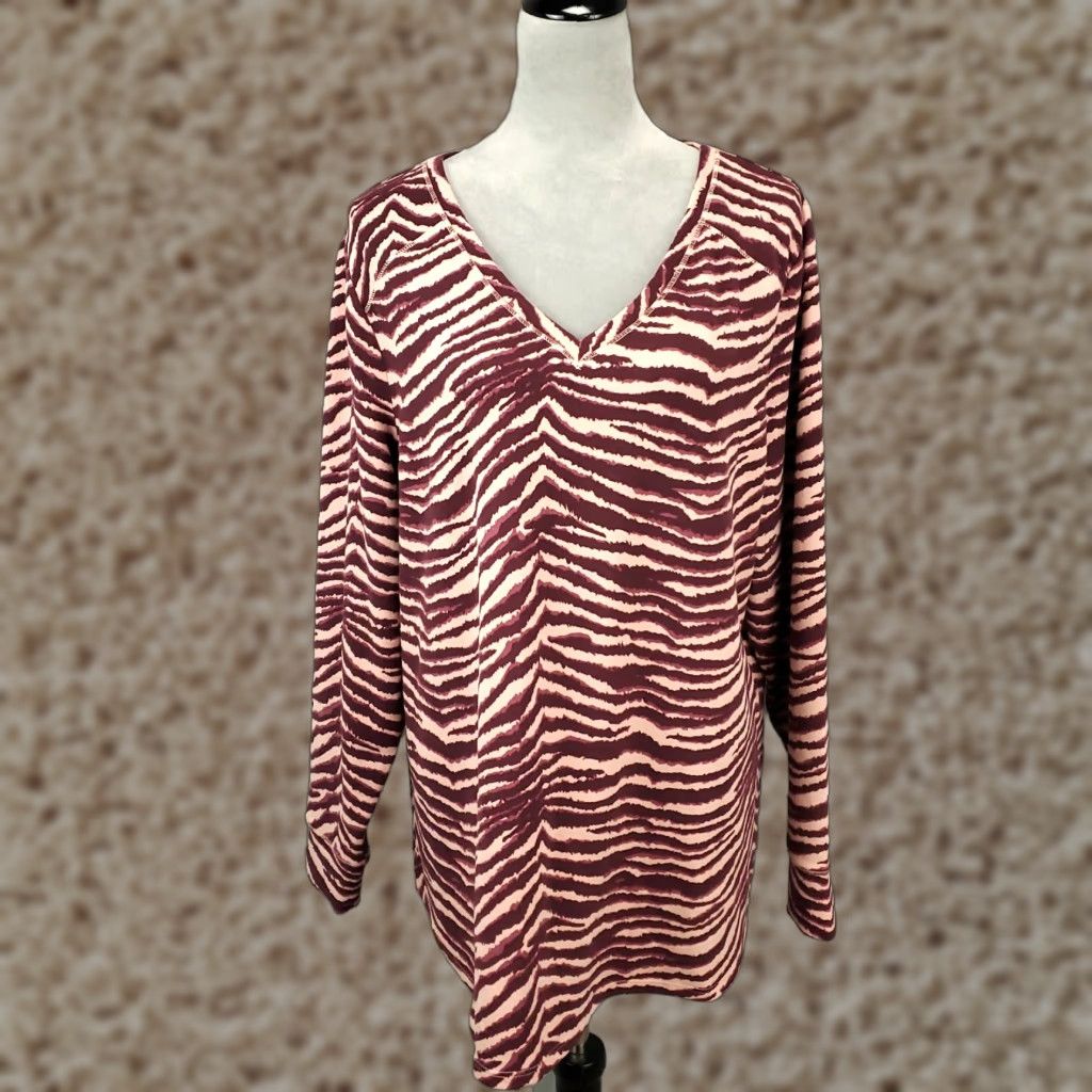 Vintage Belle Kim Gravel Top Womens Sz XL Brushed Animal Print Tiger Soft Sweatshirt Top Size XL / US 12-14 / IT 48-50 - 1 Thumbnail