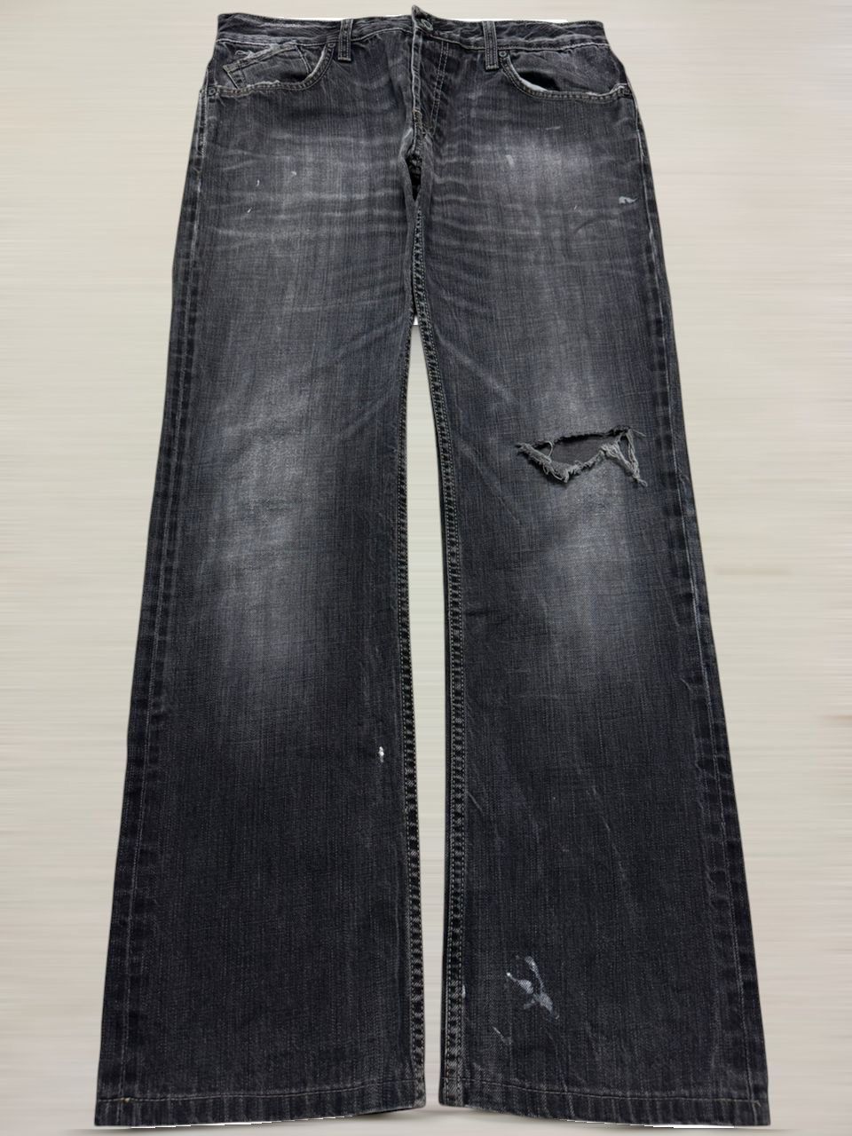 Le Grande Bleu (L.G.B.) VINTAGE 1990s JAPAN RAGS FLARED GRUNGE CRAZY DISTRESS FADES Size US 32 / EU 48 - 1 Thumbnail