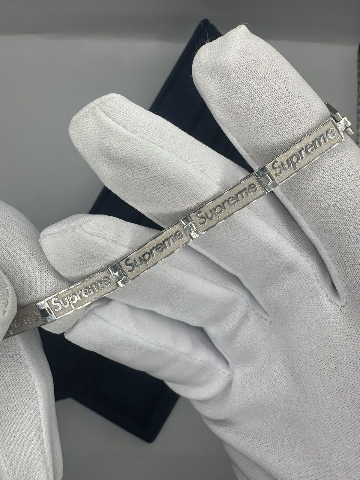 Supreme Supreme X Jacob and Co Sterling Silver Boxlogo Bracelet L/XL Size ONE SIZE - 3 Thumbnail