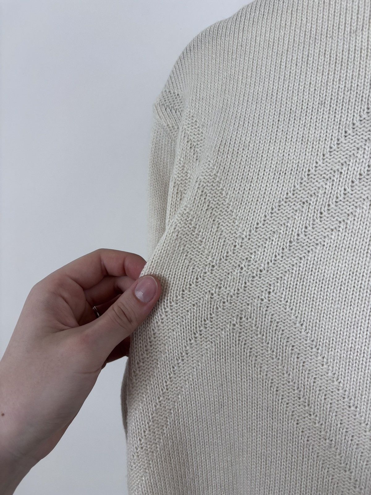 Lacoste Lacoste Vintage Men’s Ivory Argyle Knit Wool Blend Sweater Size US M / EU 48-50 / 2 - 16 Thumbnail