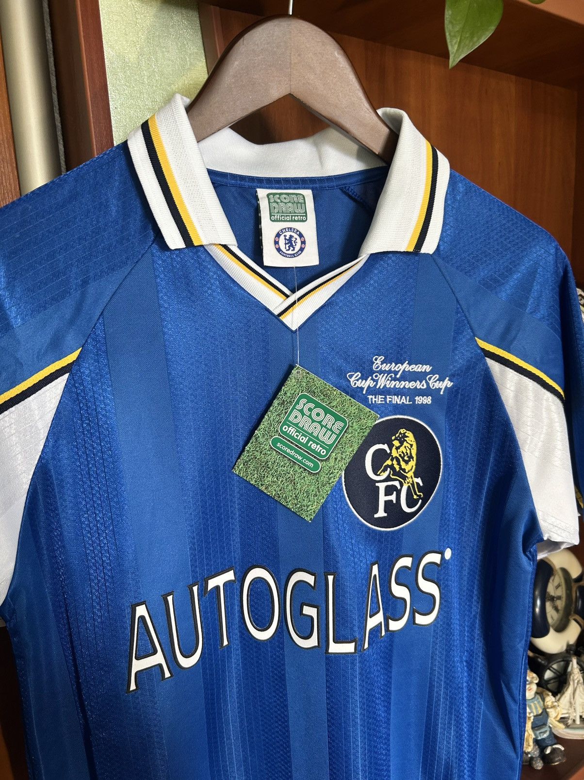 Chelsea Soccer NWT Chelsea Score Draw Retro soccer jersey 1998 New! Small Size US S / EU 44-46 / 1 - 3 Thumbnail