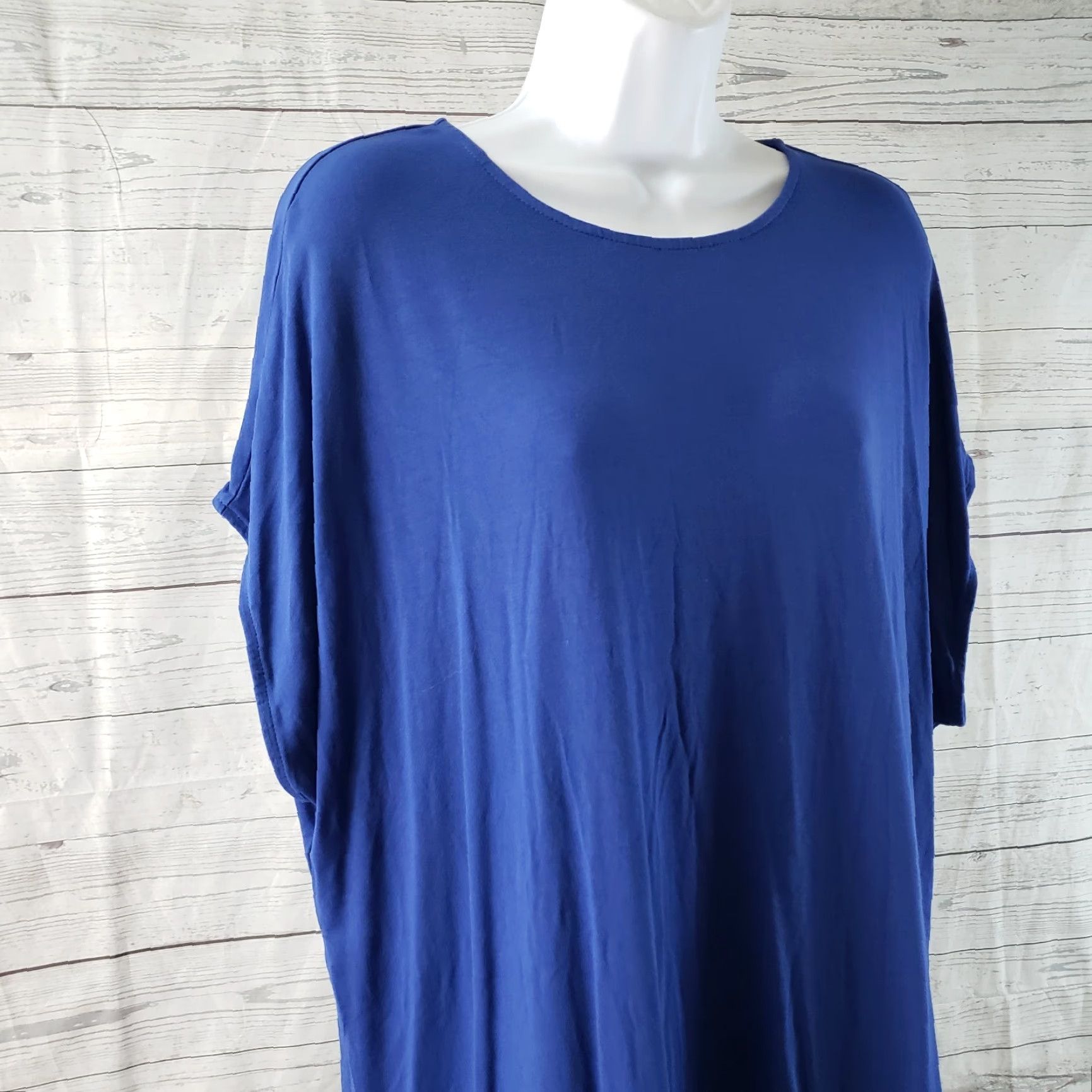 J. Jill J Jill Wearever Collection Tunic Blouse Womens XL Blue Short Sleeve Shirt Size XL / US 12-14 / IT 48-50 - 2 Thumbnail
