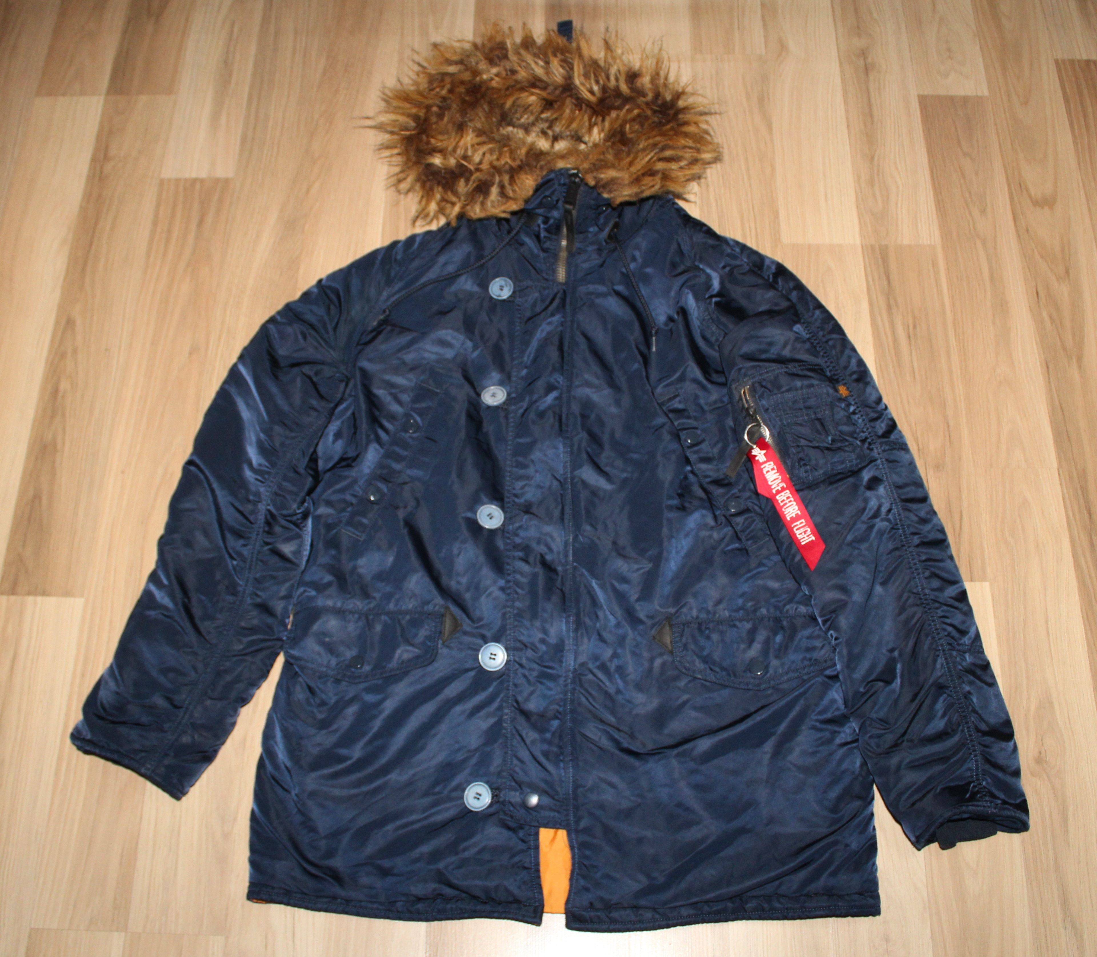 image of Alpha Industries N3B Hooded Cold Weather Parka Navy, Men's (Size Large)