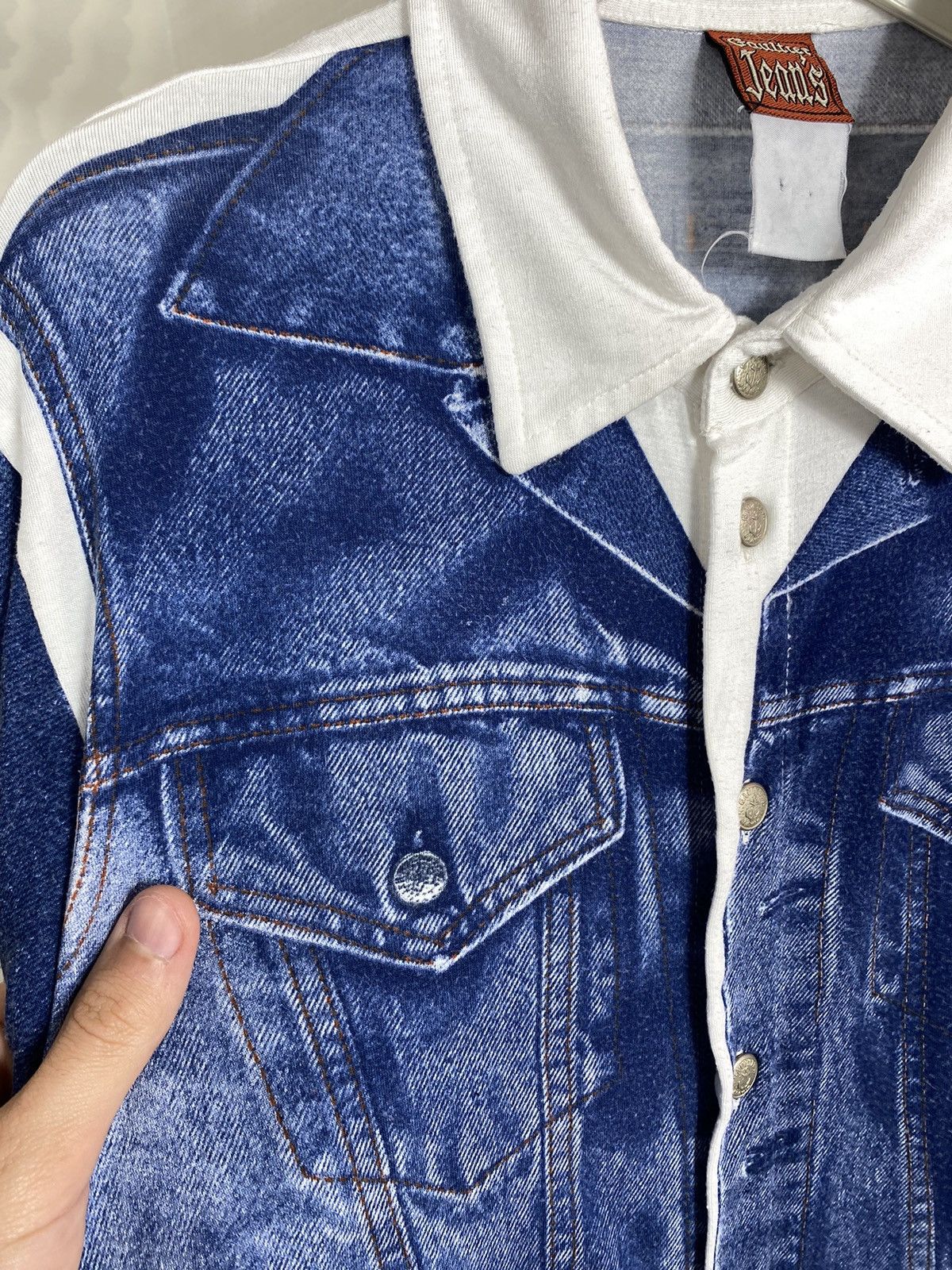 Jean Paul Gaultier × Vintage Jean Paul Gaultier Jeans Trompe Shirt SS97 Size L / US 10 / IT 46 - 10 Thumbnail