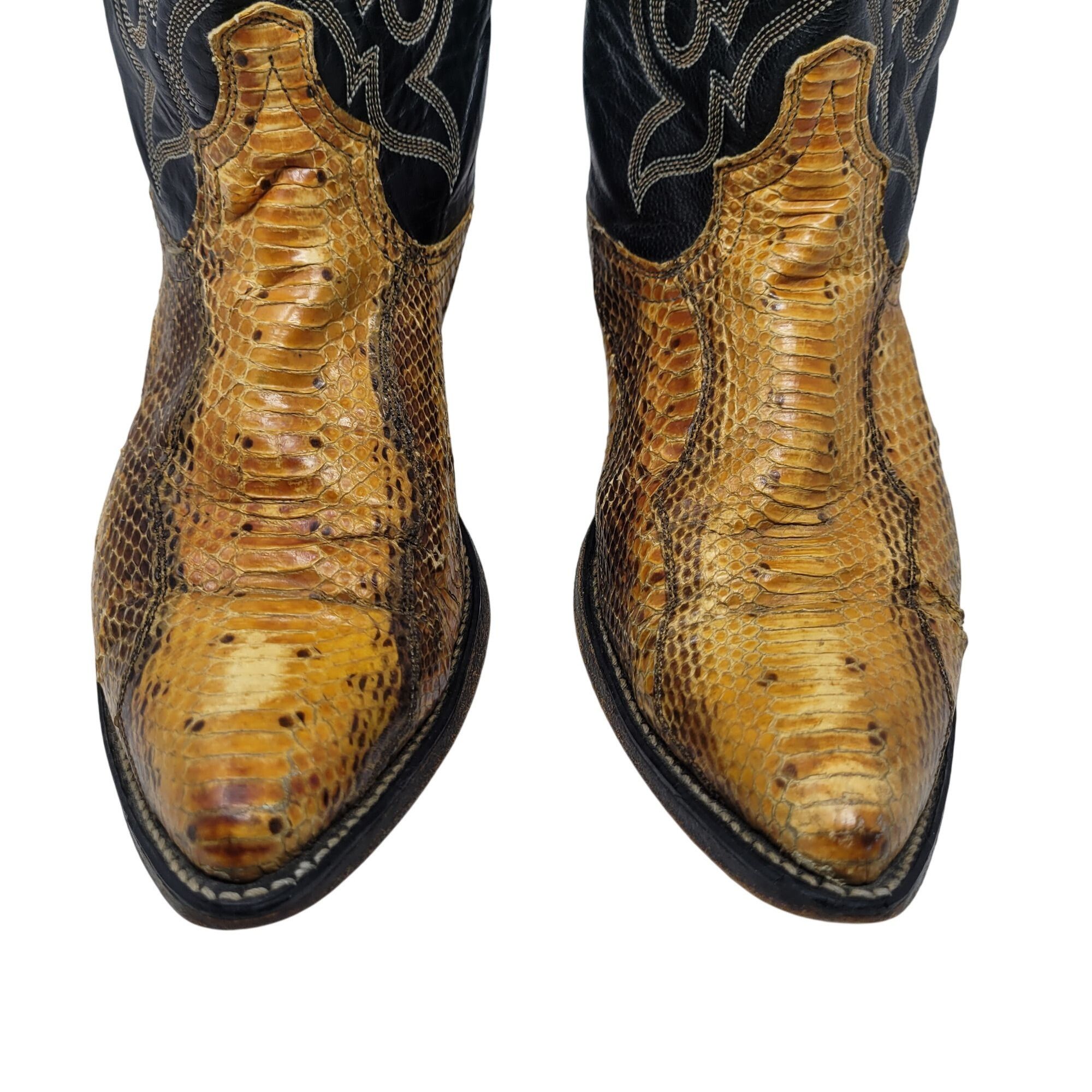 Vintage Vtg Acme Royals Western Cowboy Boots Sz 9 Black Leather Yell Size US 9 / EU 42 - 5 Thumbnail