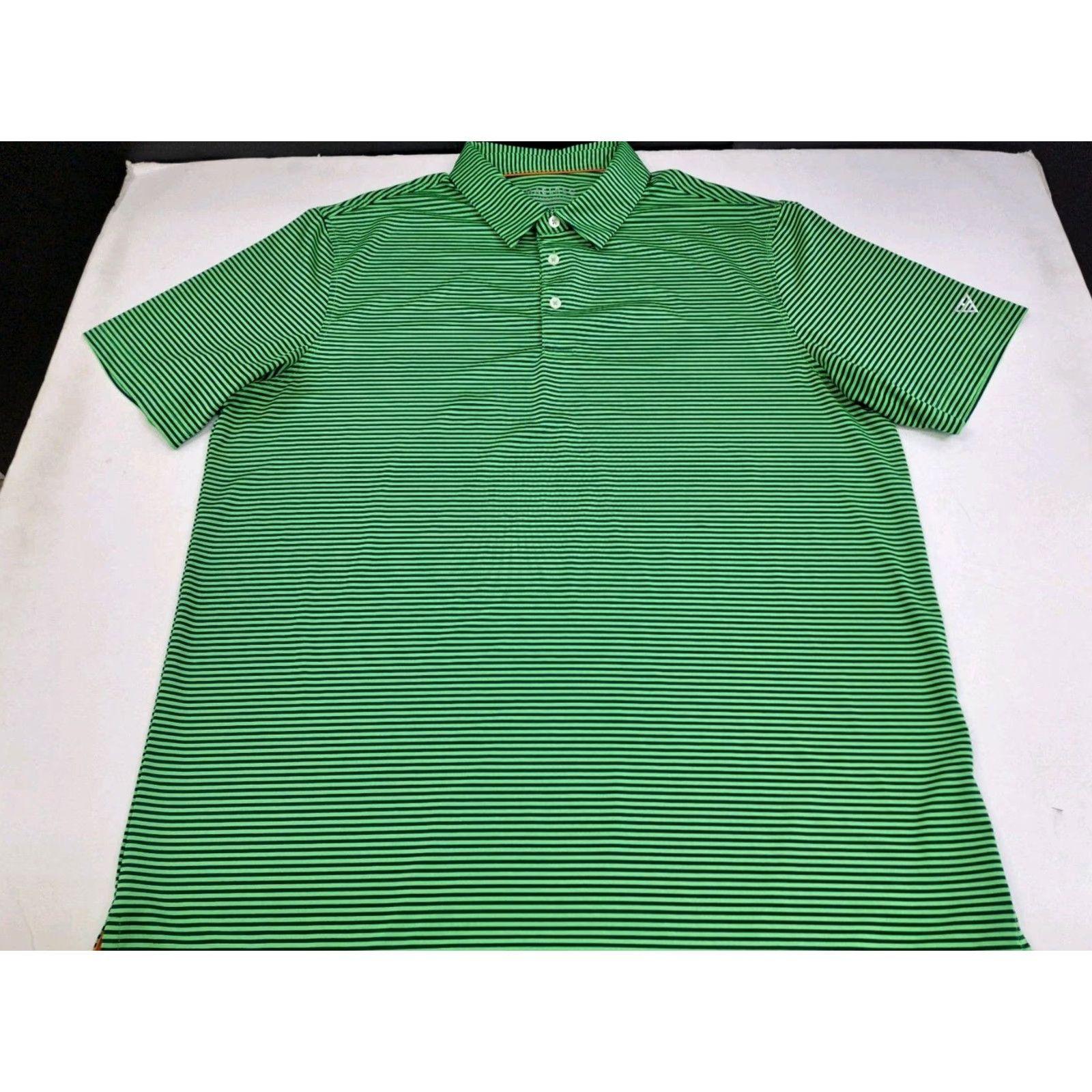 Vintage Maelreg Mens Performance Short Sleeve Polo Shirt Green/Blue Striped XL Polo Shirt Mens Regular Slim? Size US XL / EU 56 / 4 - 2 Thumbnail