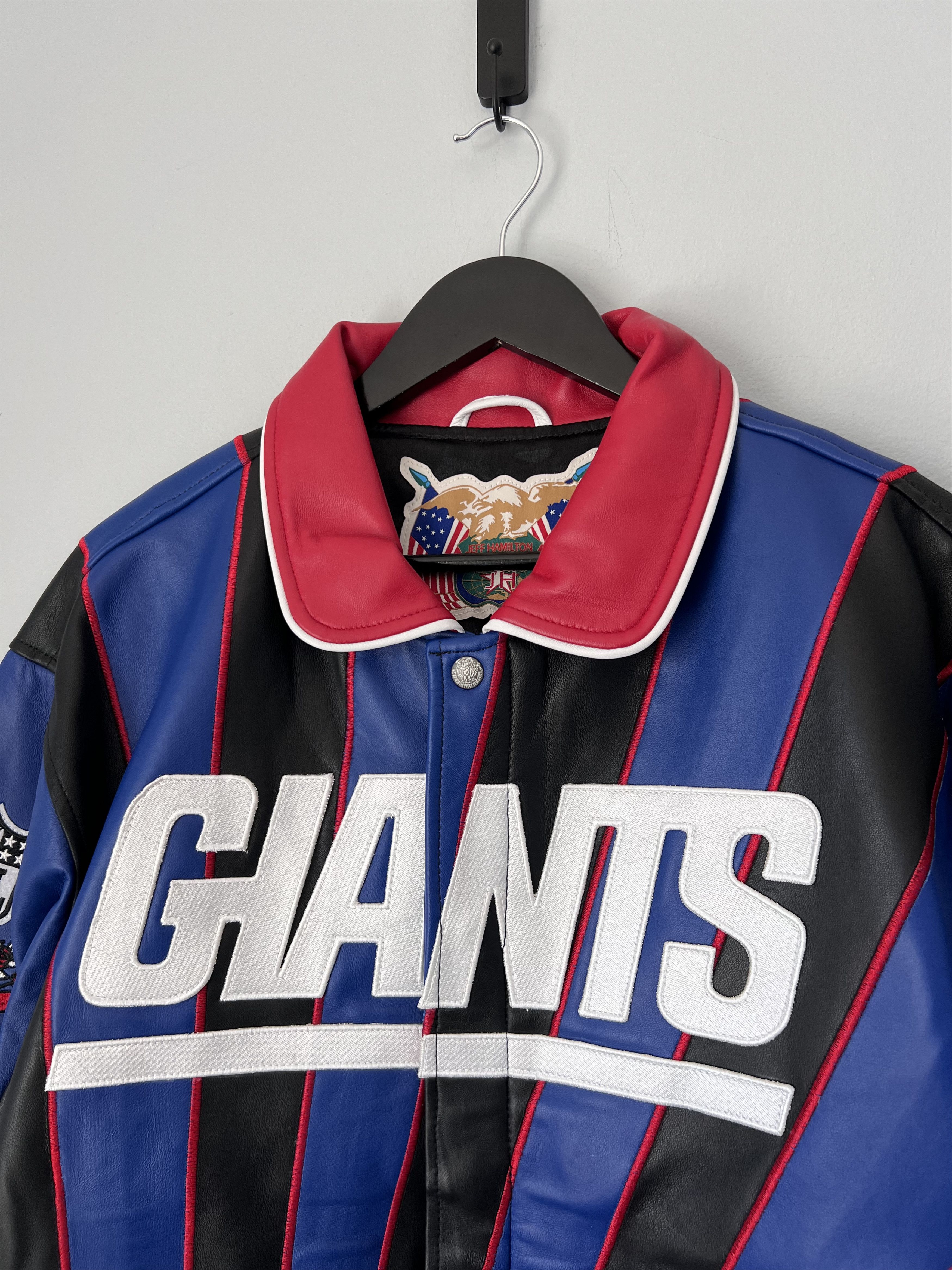 Jeff Hamilton Kith Jeff Hamilton New York Giants Leather Varsity Jacket Size US XL / EU 56 / 4 - 2 Thumbnail