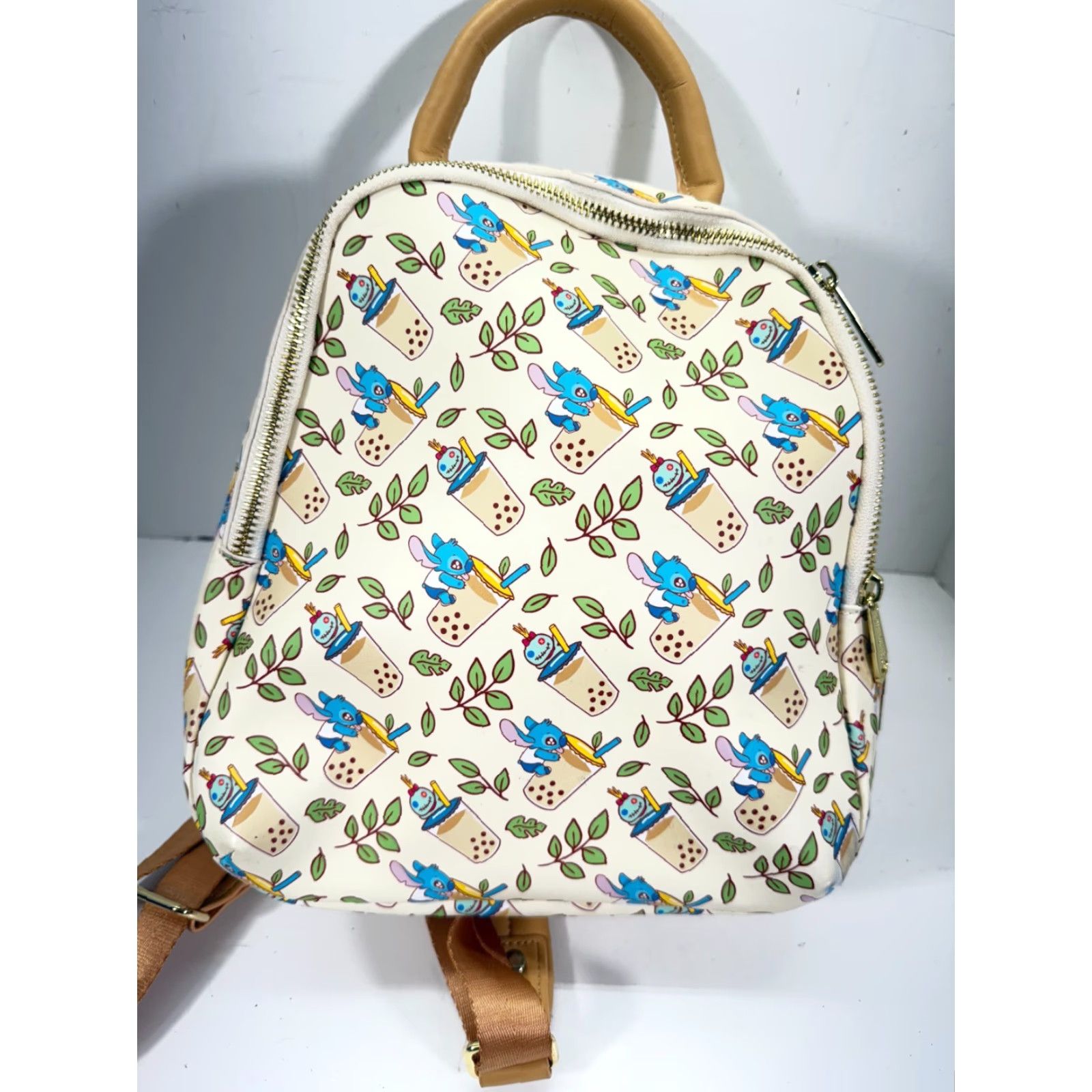 Vintage Loungefly Disney Lilo & Stitch Boba Mini Backpack Purse Womens Cream Zipper Bag Size ONE SIZE - 3 Thumbnail