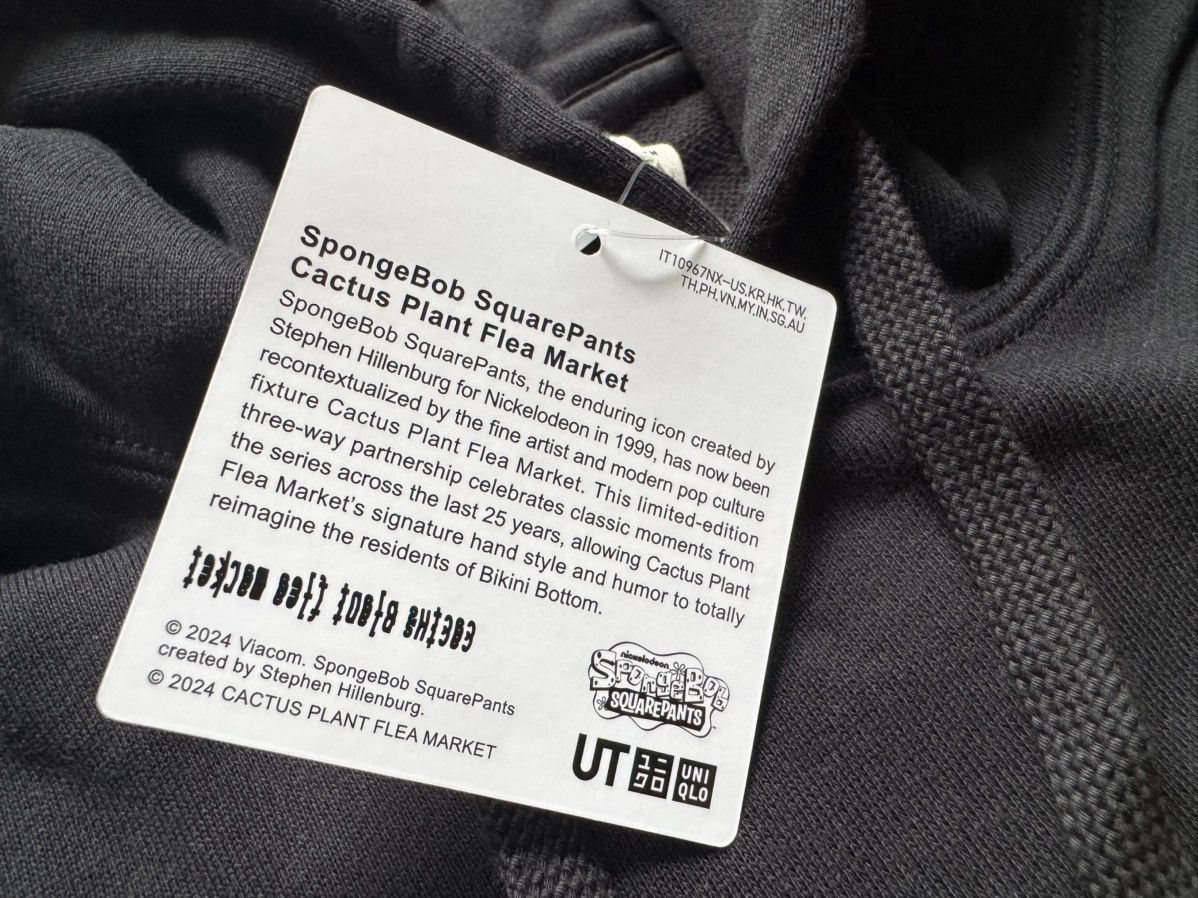 Cactus Plant Flea Market × Uniqlo CPFM x Spongebob Squarepants Black Hoodie Medium Sweatshirt Size US M / EU 48-50 / 2 - 11 Thumbnail