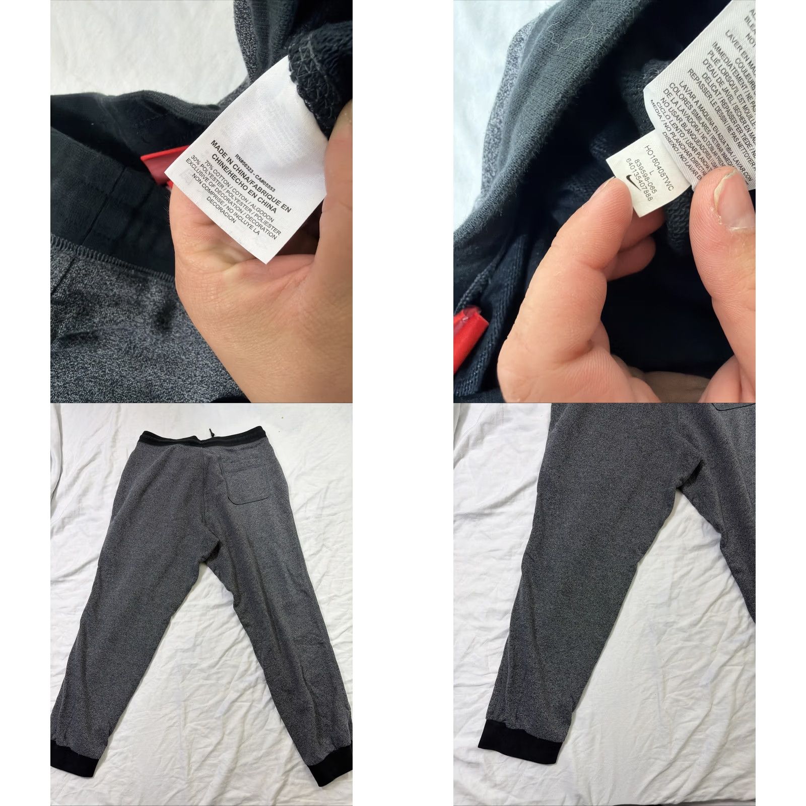 Nike Nike Sweatpants Mens Tapered Warm Up Drawstring Athleisure Gray L Size US 33 - 9 Thumbnail
