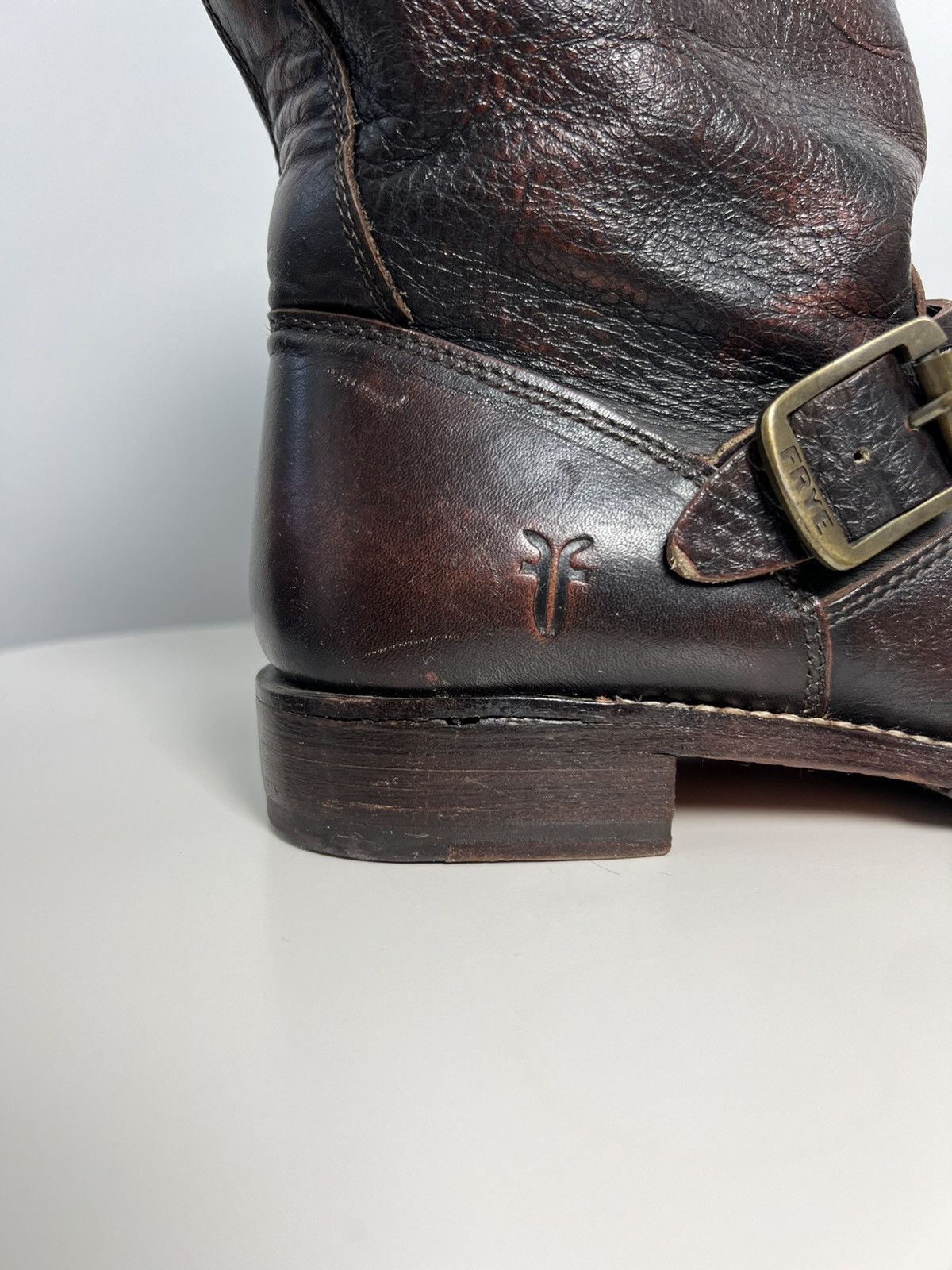 Frye Frye Cowboy Brown Leather Calf Riding Boots Size 8 Size US 8 / IT 38 - 15 Thumbnail
