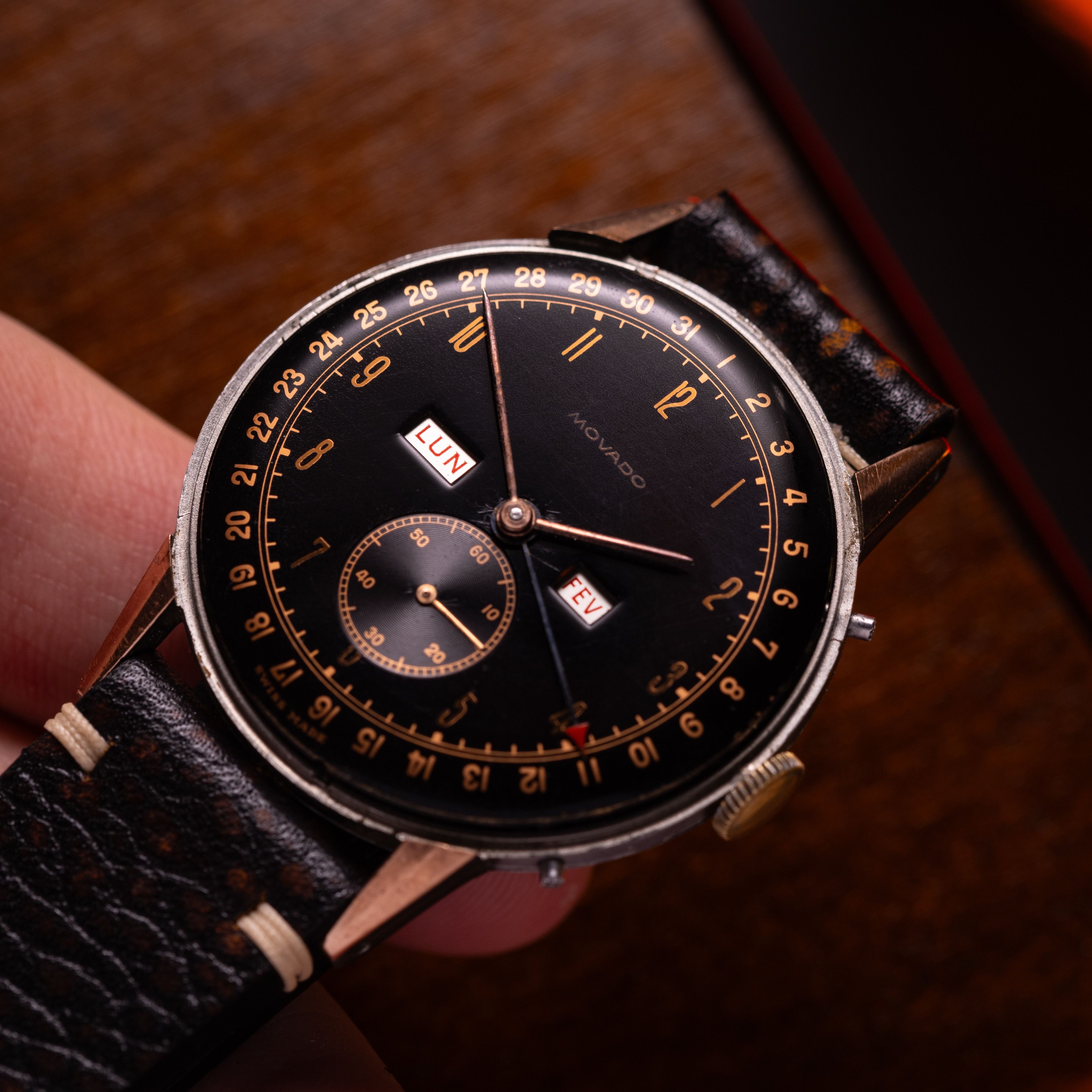 Movado Triple Calendar Oversized 36 mm case from 1940's