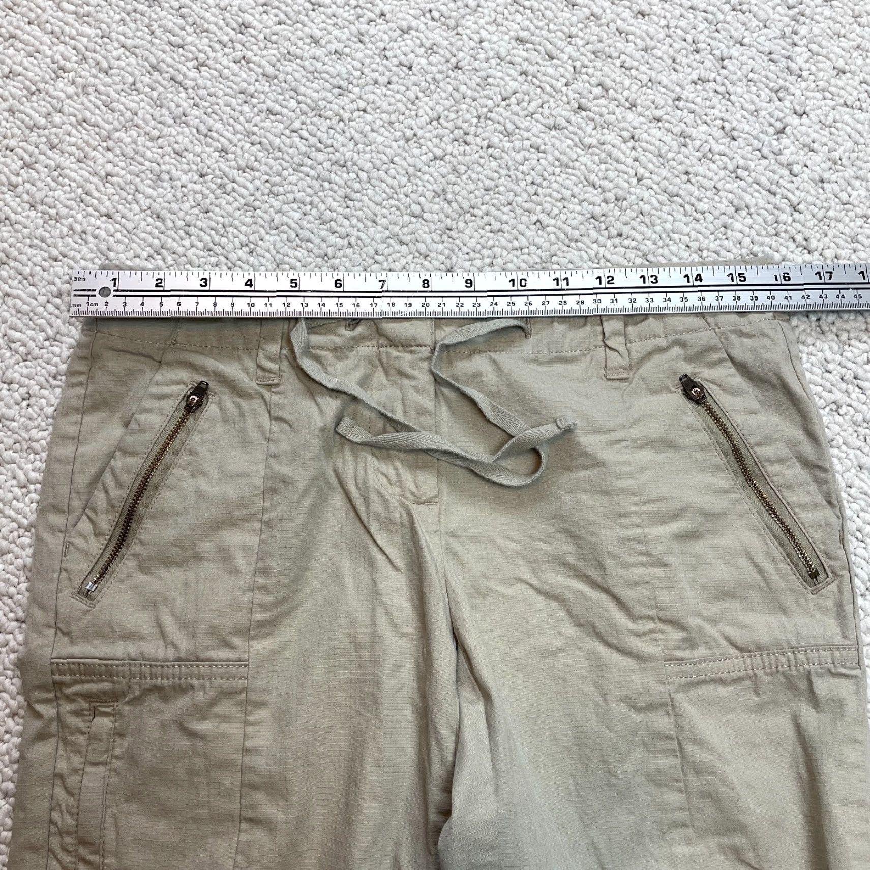 Tommy Hilfiger VINTAGE Tommy Hilfiger Ankle Pants Womens 4 Beige Zip Pockets Cotton Straight 32x25 Size 27" / US 4 / IT 40 - 5 Thumbnail