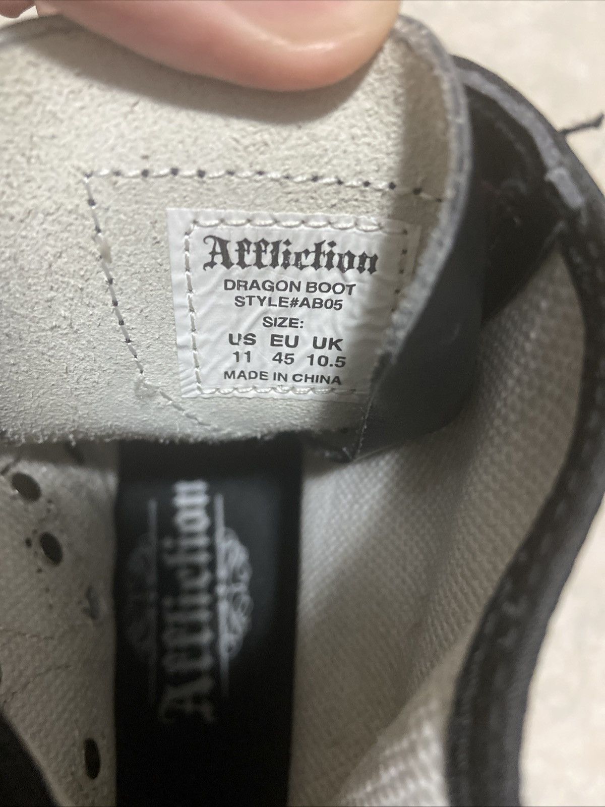 Affliction × Vintage VTG AFFLICTION Distressed Leather/Canvas Dragon Combat Boots Size US 11 / EU 44 - 6 Thumbnail