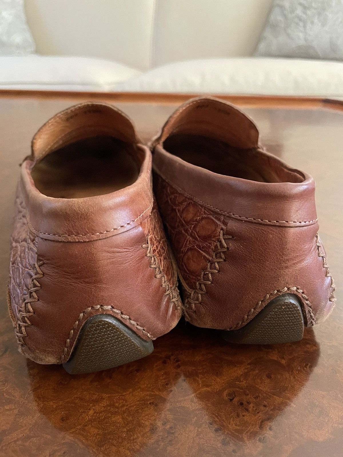 Zelli Crocodile Driving Loafers Size US 11.5 / EU 44-45 - 6 Thumbnail