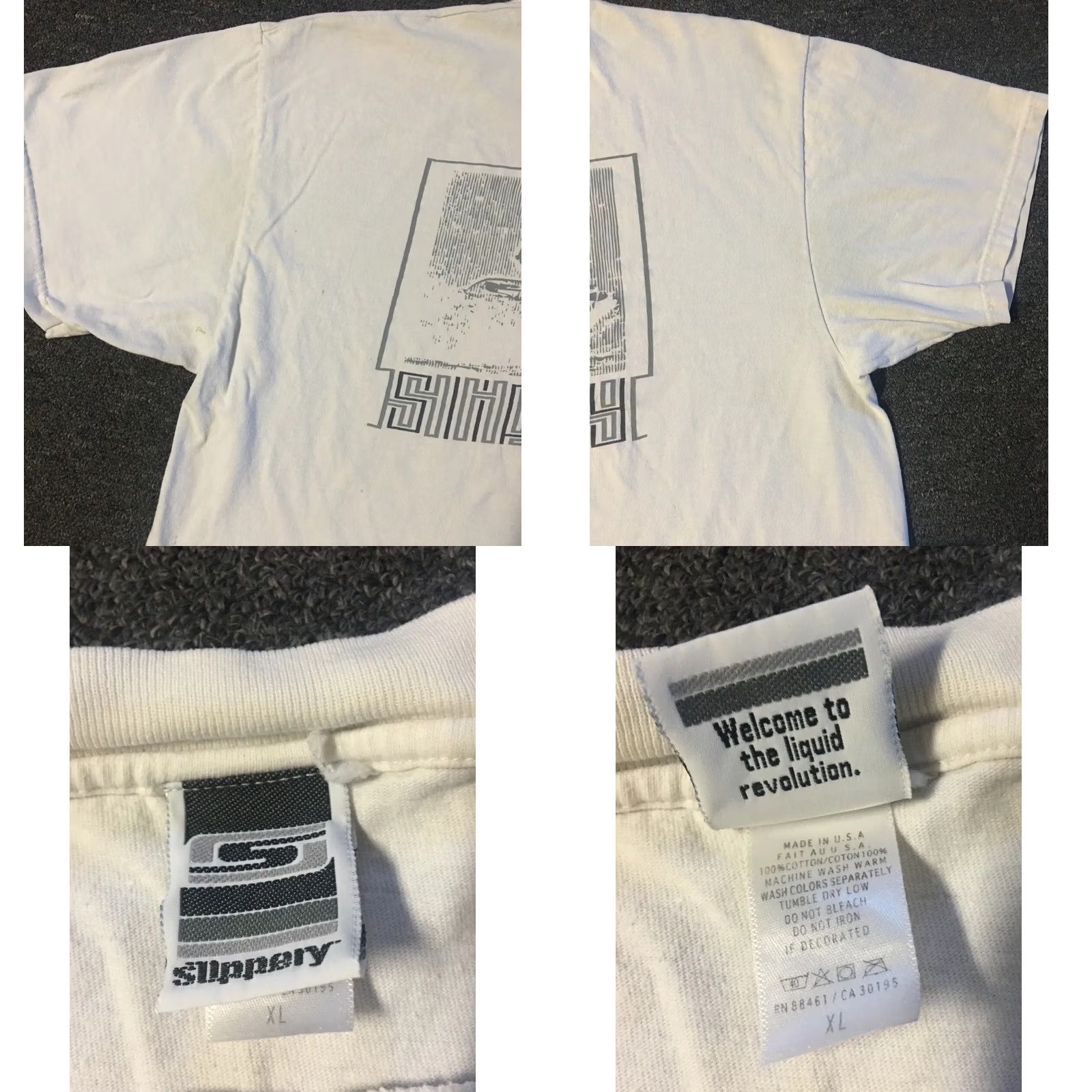 Vintage VINTAGE Wave Runner Shirt XL White 90s Slippery Jet Ski Distressed Graphic Tee Men Size US XL / EU 56 / 4 - 9 Thumbnail