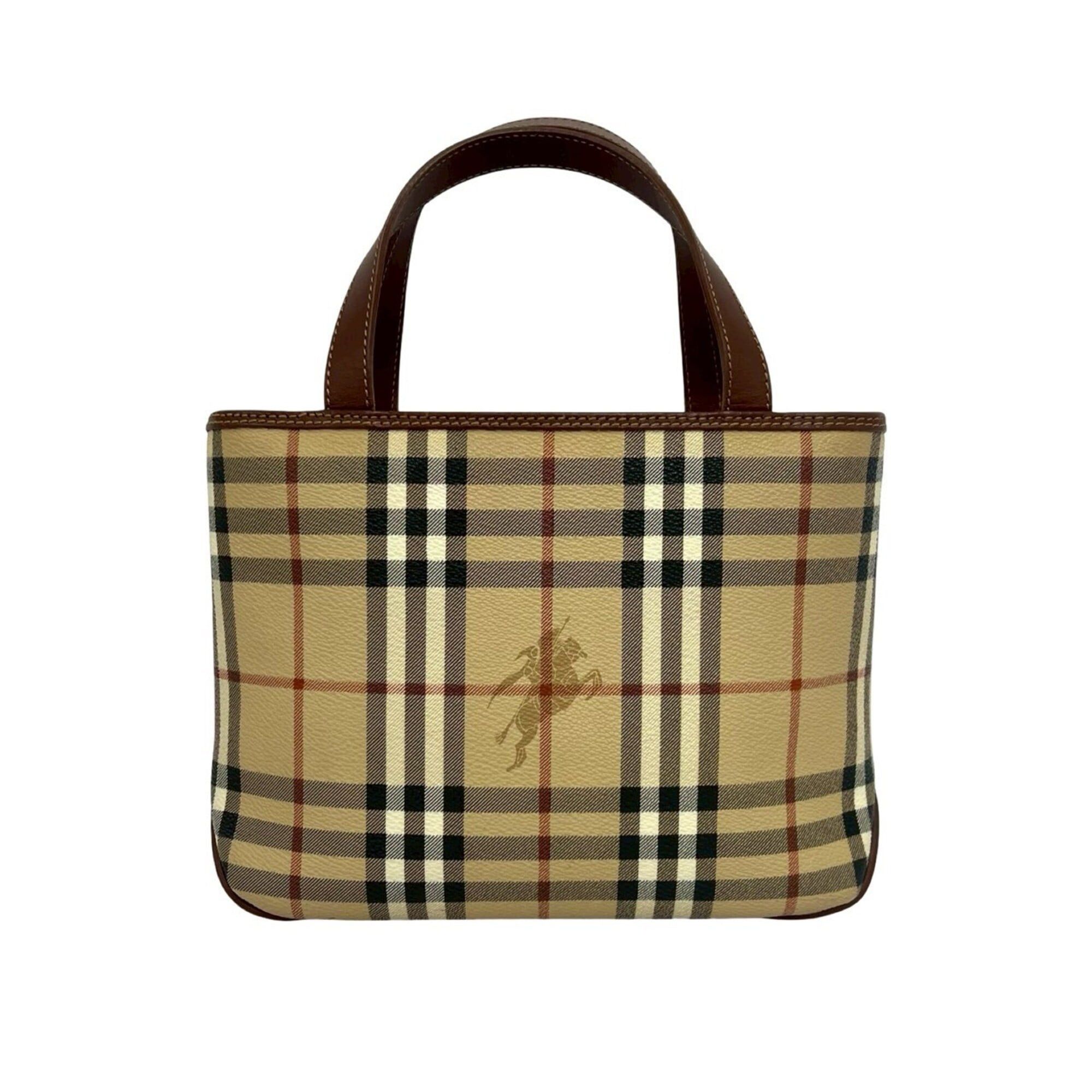 Burberry BURBERRY Nova Check Shadow Horse Pattern Leather Handbag Mini Tote Bag Brown Beige 1519d Size ONE SIZE - 1 Thumbnail