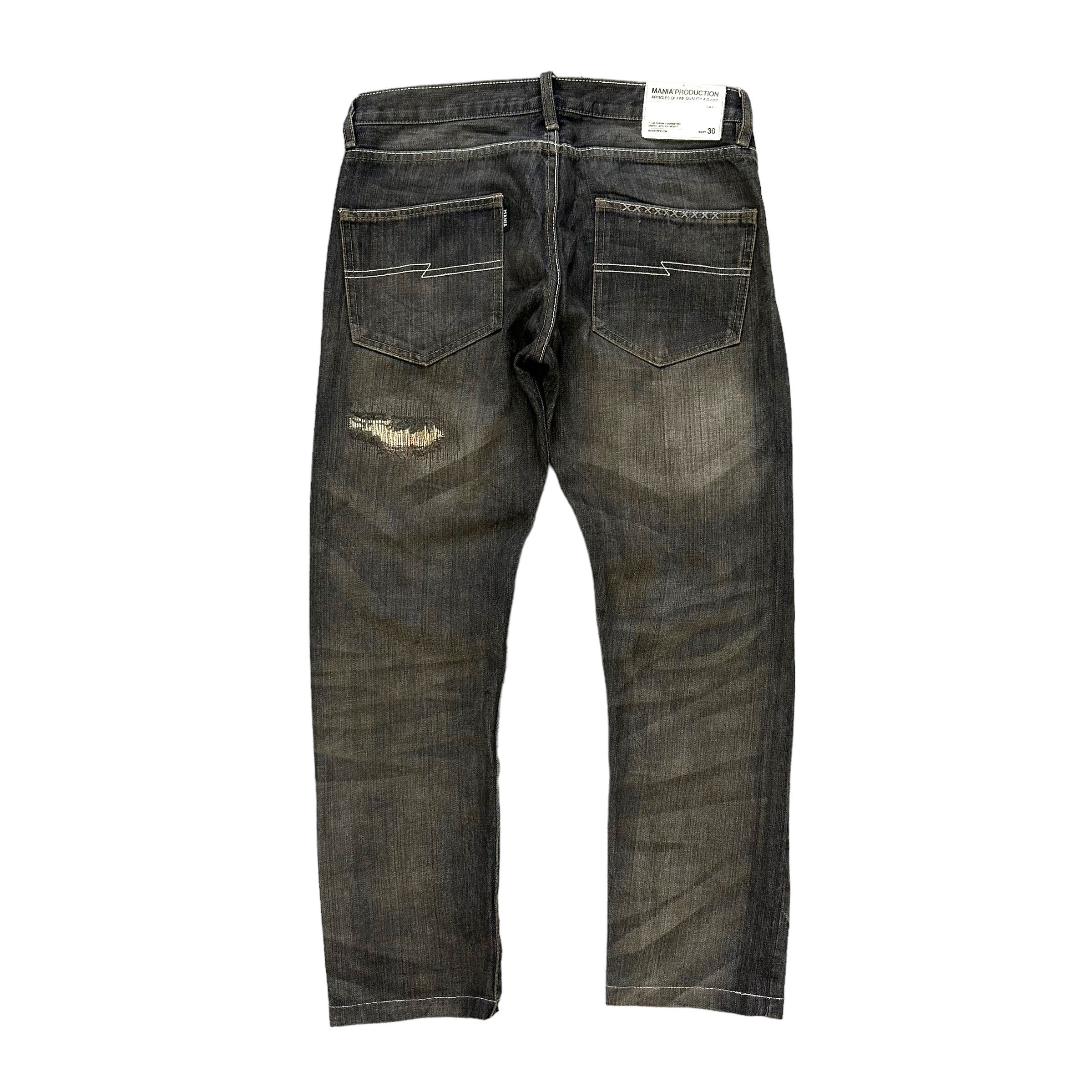 Japanese Brand MANIA PRODUCTION AD2002 SELVEDGE SASHIKO DENIM PANT #8006-71 Size US 30 / EU 46 - 9 Thumbnail