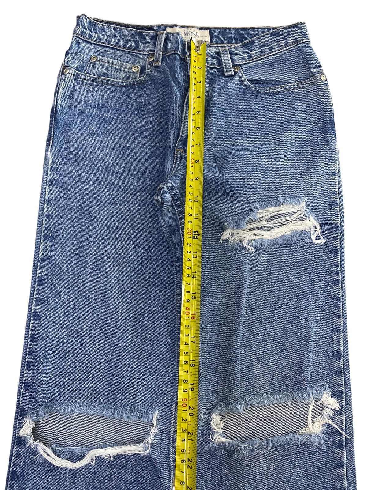 Other B.Moss Brand Blue Acid Wash Style Ripped Jeans Size US 28 / EU 44 - 6 Thumbnail