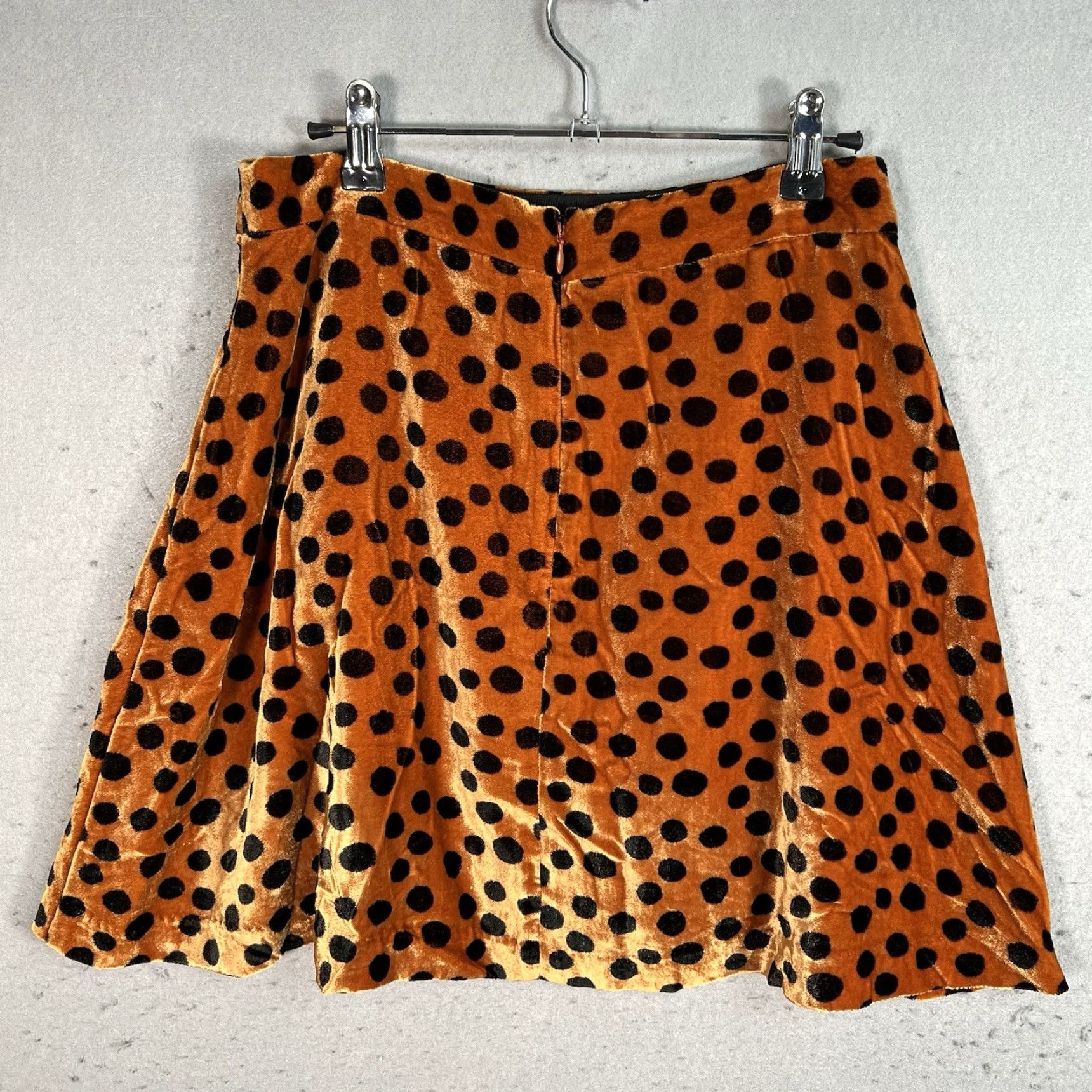 Madewell VINTAGE Madewell Velvet Leopard Dot Mini Skirt Womens Size 2 Orange Short Size 26" / US 2 / IT 38 - 4 Thumbnail