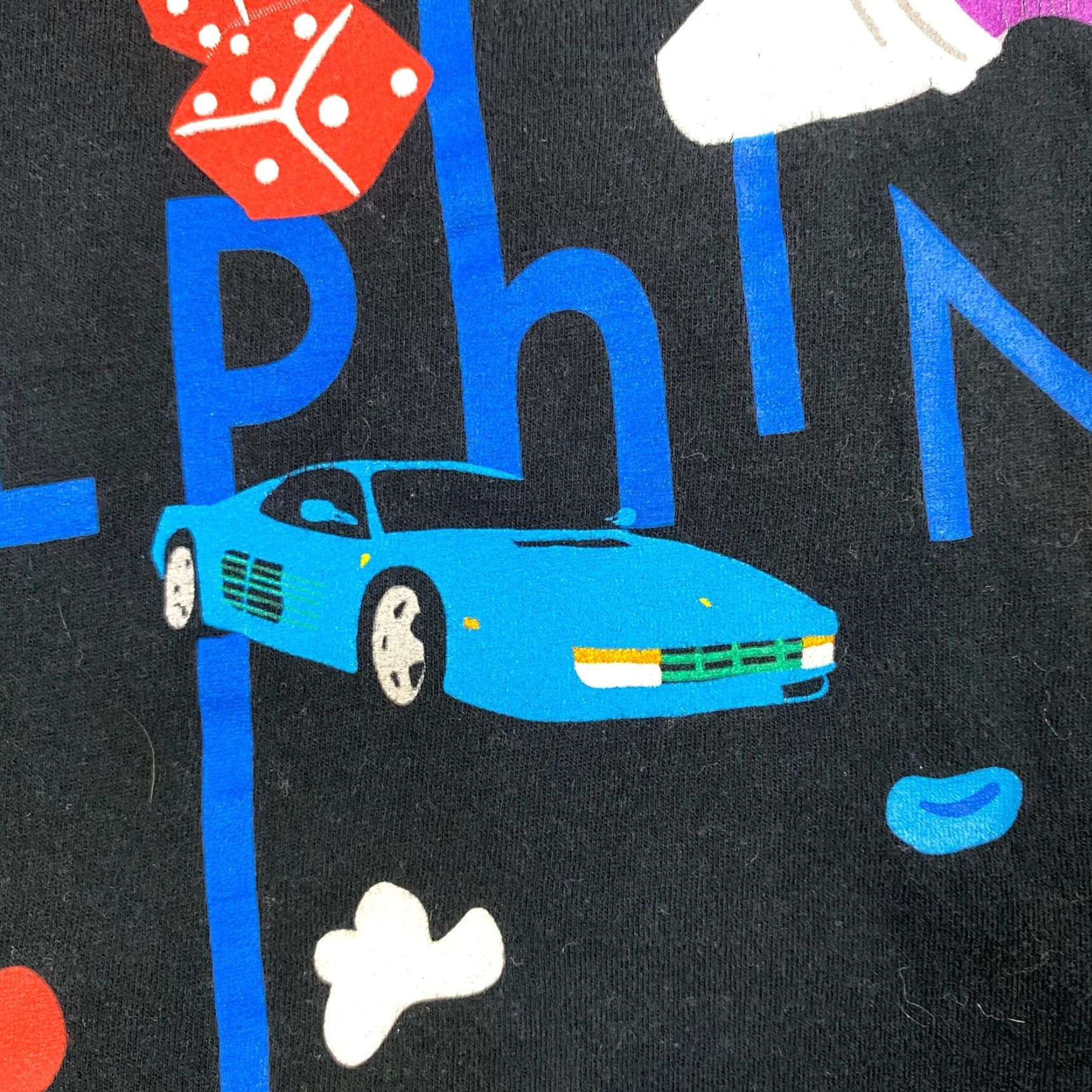 Doublet Pink Dolphin T-shirt Men M Black Double Sided Testarossa Purple Drink Dice Short Sleeve Crew Neck Cotton Graphic Print Vintage: No Boys? Mens Size US M / EU 48-50 / 2 - 3 Thumbnail