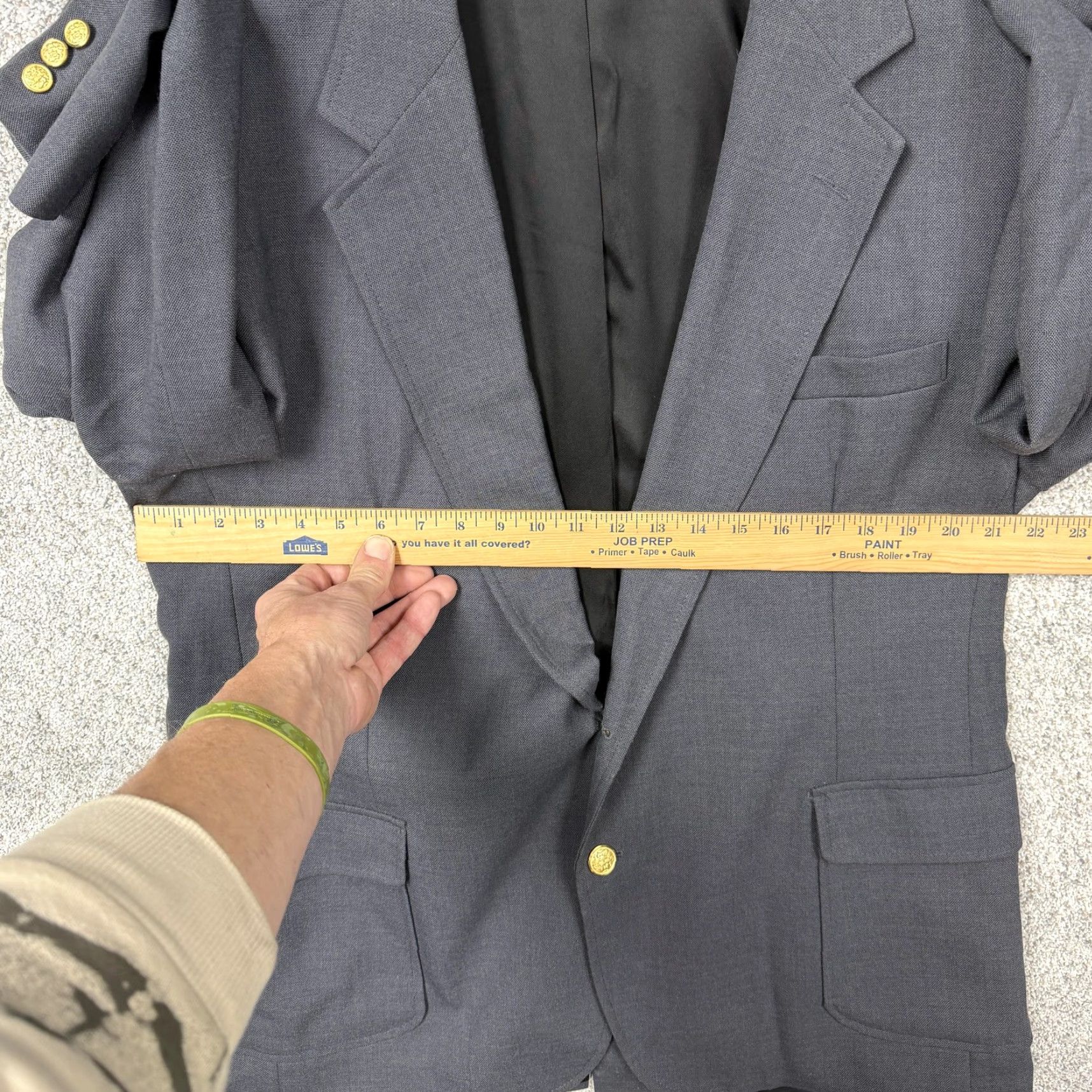 Imperial VINTAGE Imperial by Haggar Blazer Mens 40R Gray Single-Breasted Notch Lapel Slim/Regular Wool Tweed Formal Business 80s 70s USA Size 40R - 4 Thumbnail