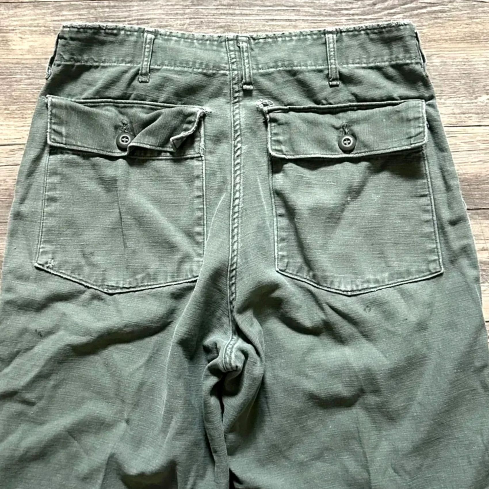 Vintage VINTAGE Military OG-107 HBT Trouser Pants 32X30 Regular Men Green 70s Distressed Trousers Size US 32 / EU 48 - 5 Thumbnail