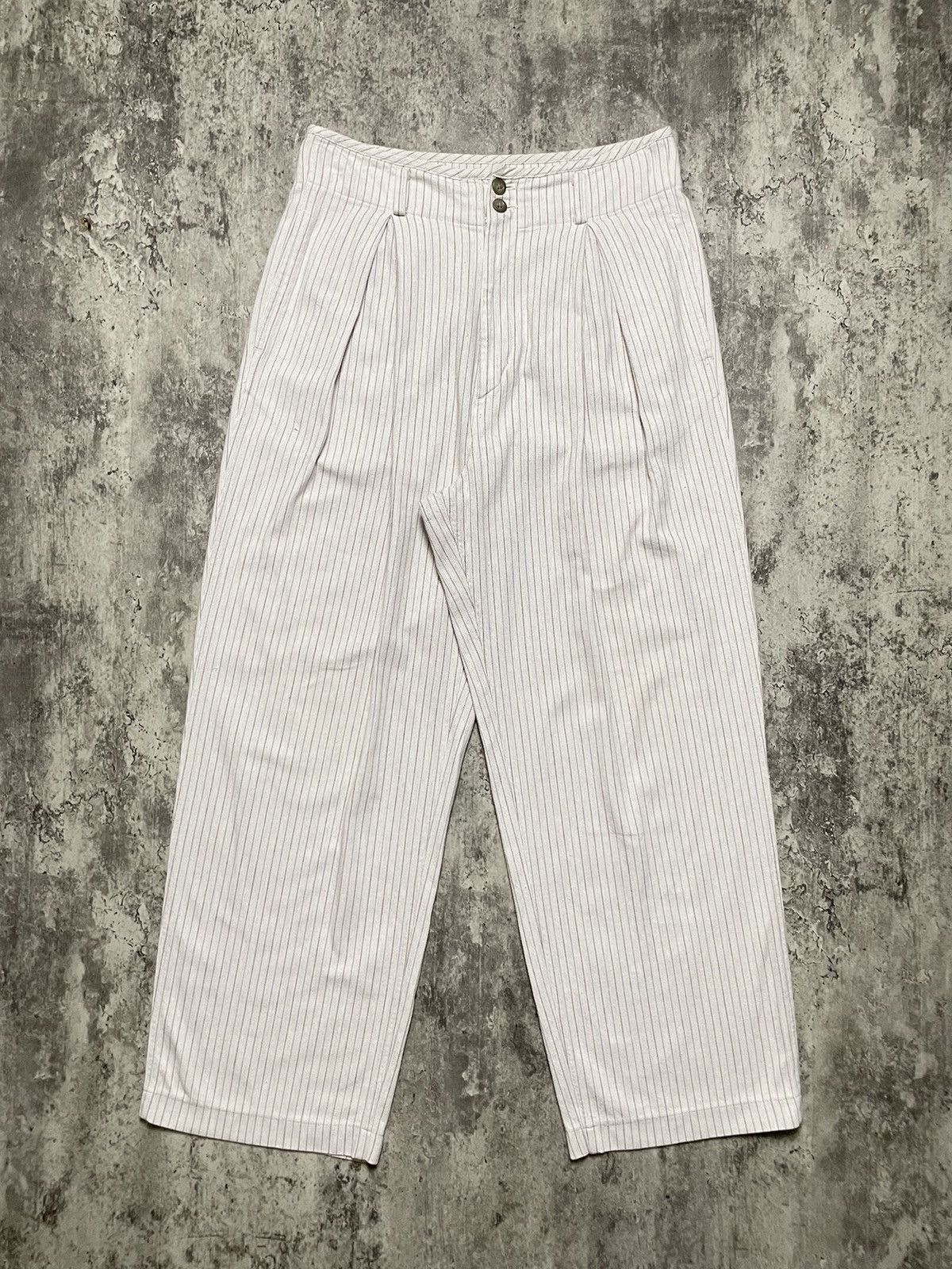 Yohji Yamamoto Y’s For Living Wide Pleated Stripes Pants