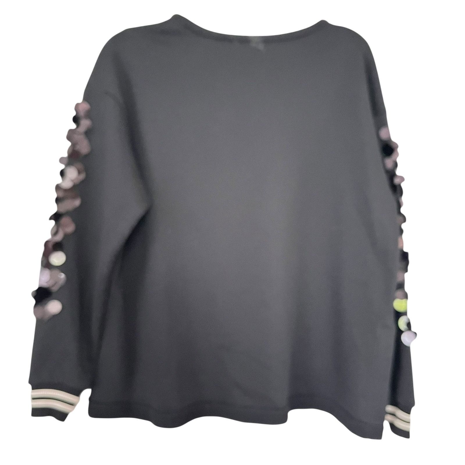 Other Sfizio Black Sequin Embellished Long Sleeve Sweatshirt Size M / US 6-8 / IT 42-44 - 5 Thumbnail