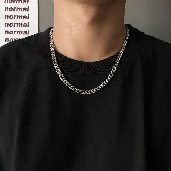 Jewelry Tomomi x Yuka Fashion Men's Titanium Steel Chain Necklace Size ONE SIZE - 6 Thumbnail