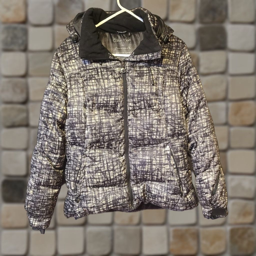 Calvin Klein Calvin Klein CK thk Coat Womens Large blk Down Feather Fill Hooded Winter Puffer Size L / US 10 / IT 46 - 1 Thumbnail