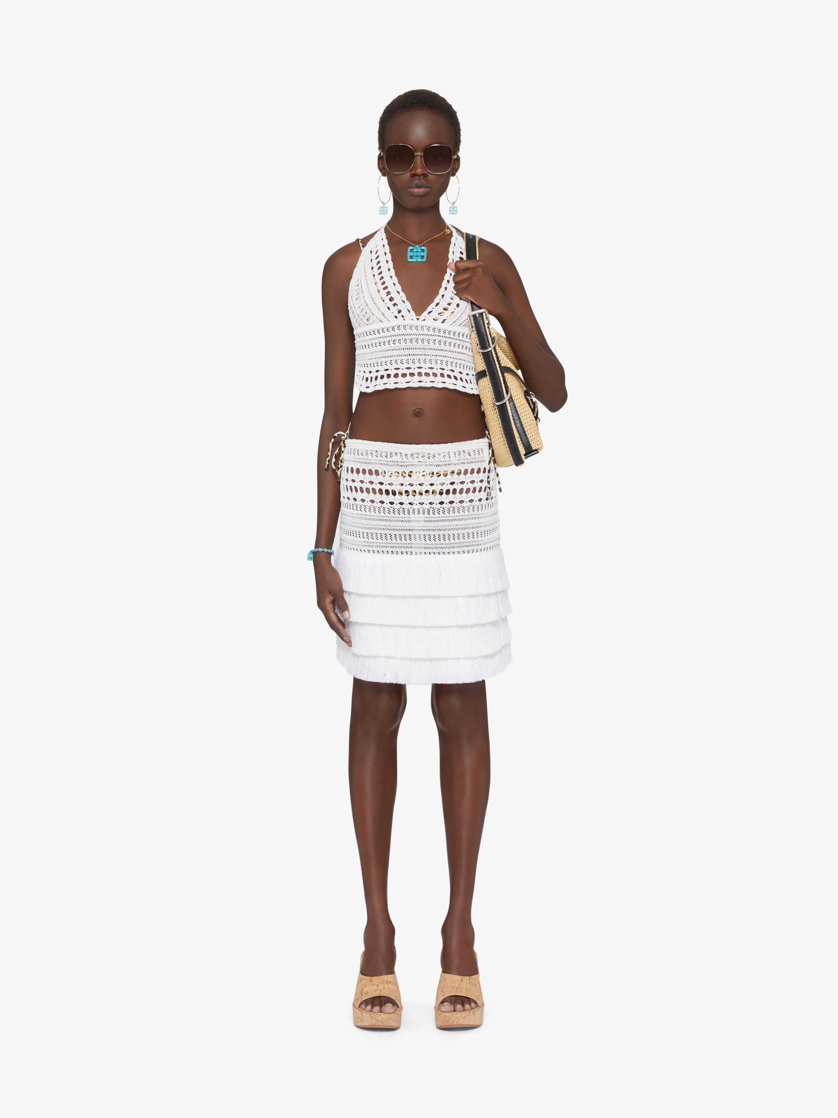 Givenchy o1srvl11e0825 Crochet Skirt in White Size 26" / US 2 / IT 38 - 2 Thumbnail