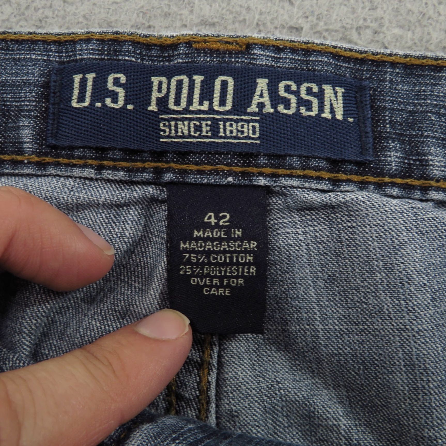 Vintage VTG US Polo ASSN Jean Shorts Men 42 Baggy Y2K Carpenter Grunge Flag Skater 90s Size US L / EU 52-54 / 3 - 6 Thumbnail